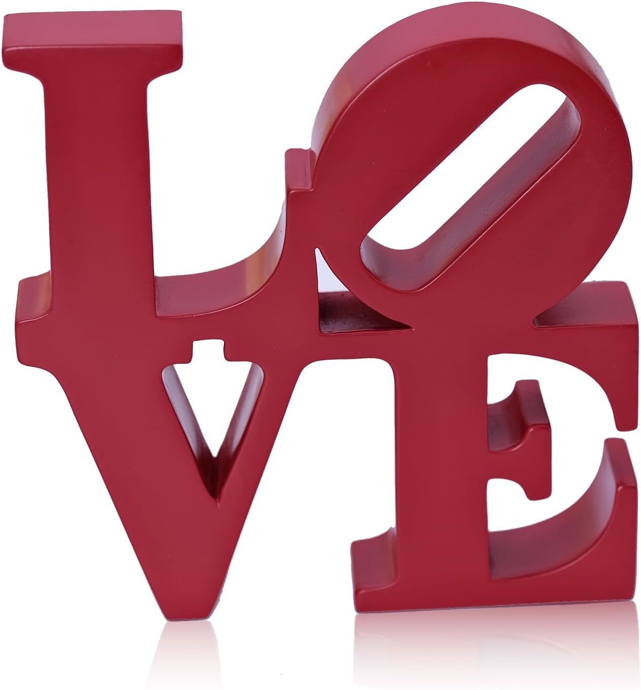 Valentine's Day Rose Gift, Love Word Art Resin Tabletop Décor, Red Contemporary Romantic Gifts, Freestanding Home Decoration