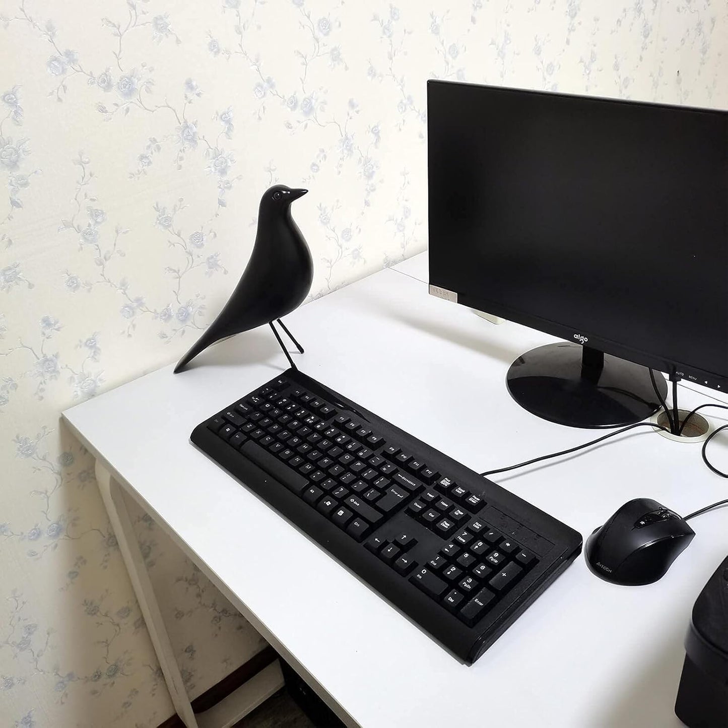 Mid Century Decor House Bird - Mid Century Desk Modern Decor,Sculpture Replica,Pigeon for Desk,Mid Century Sculpture(Black)