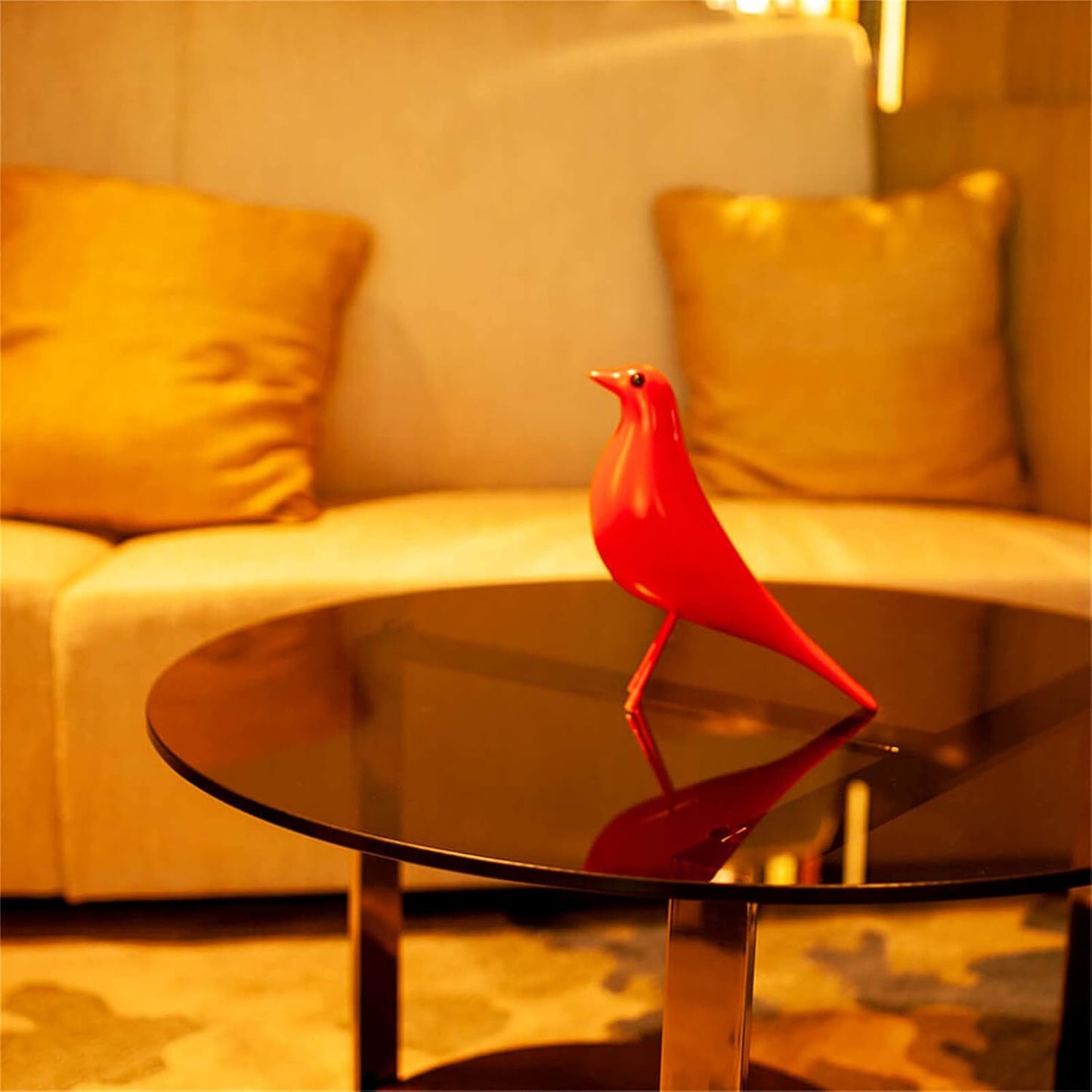 Mid Century House Bird - Sculpture Replica,Mid Century Desk Modern Decor, Pigeon for Desk, Mid Century Decor Statue(Red)