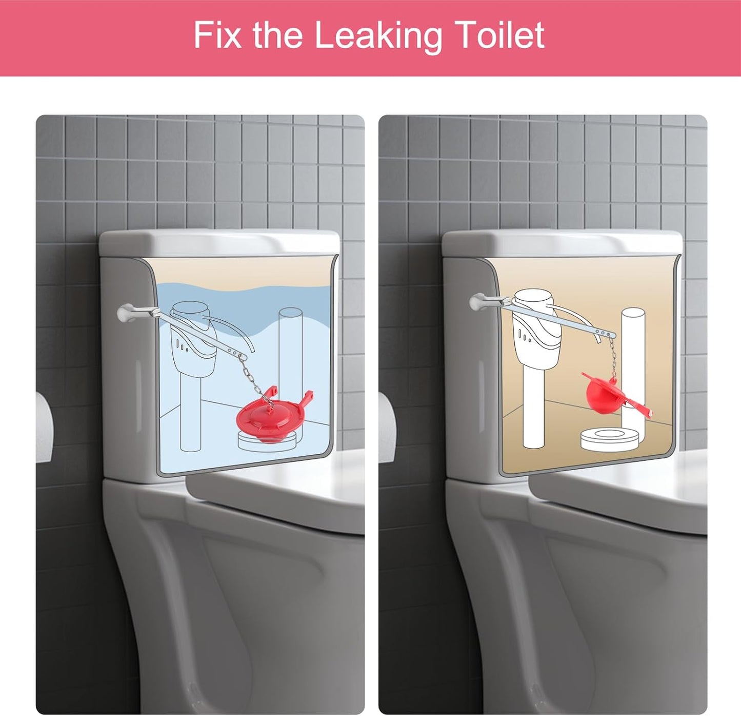 2 Pack Large 3-Inch Toilet Flapper Replacement Compatible with TOTO flapper Model G-Max, THU138S, THU175S and THU331S- Oversized Sealing and Easy to Install