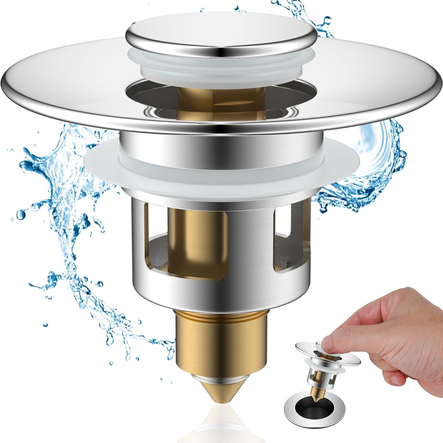 Upgraded 3 in 1 Bathroom Sink Drain Strainer