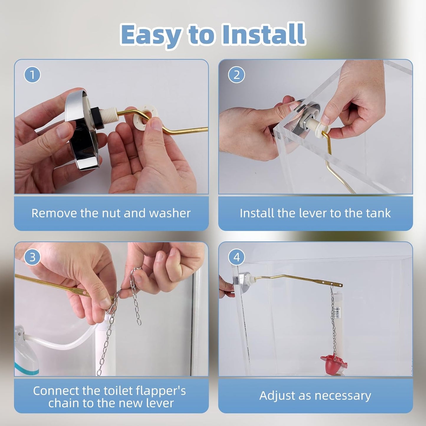 Large 3-Inch Toilet Flapper with Toilet Handle Replacement Compatible with TOTO THU068#CP Trip Lvr