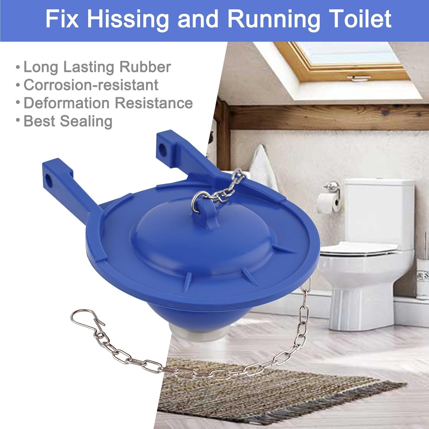 Large 3-Inch Toilet Flapper with Toilet Handle Replacement Compatible with TOTOTHU004-CP Trip Lvr