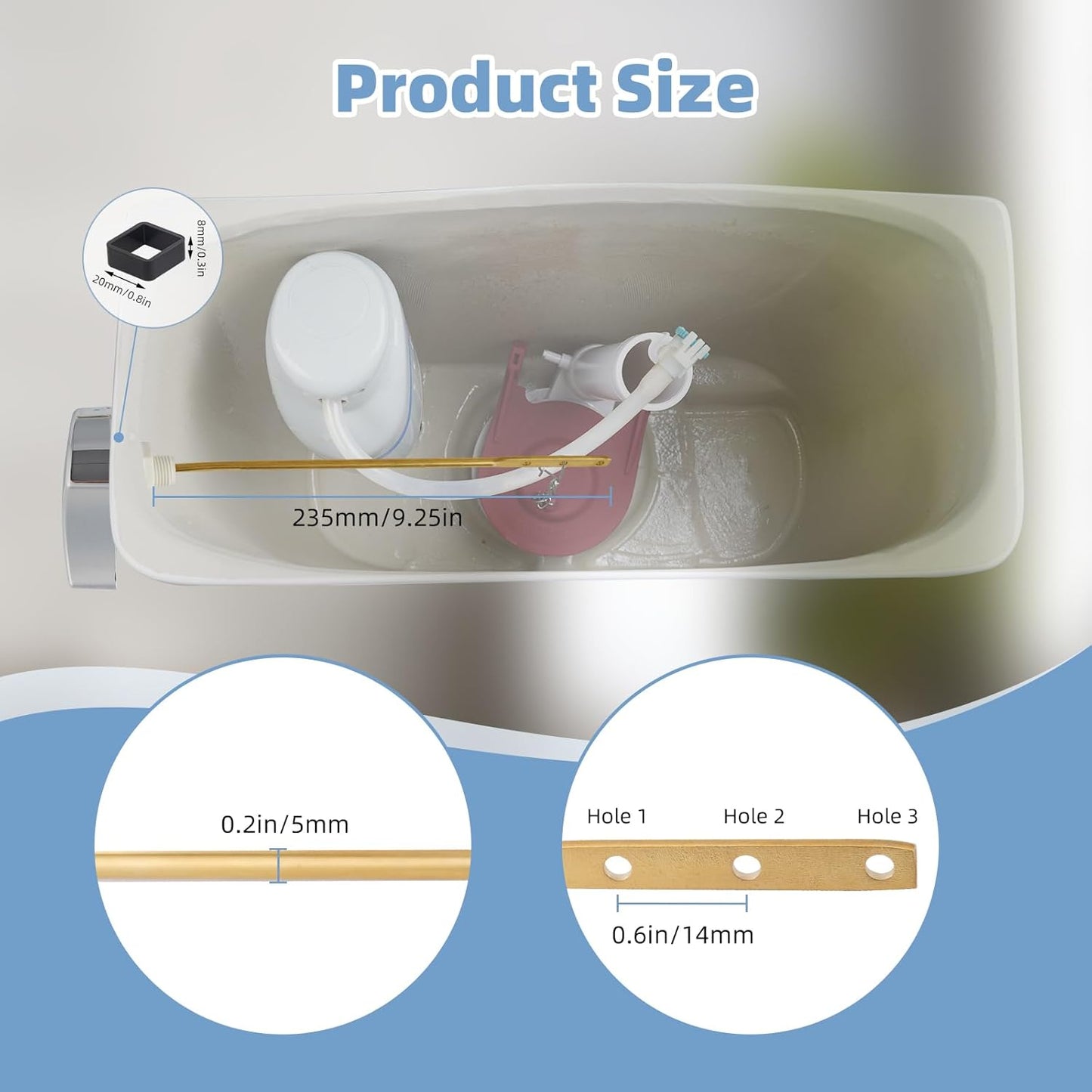 Large 3-Inch Toilet Flapper with Toilet Handle Replacement Compatible with TOTOTHU004-CP Trip Lvr