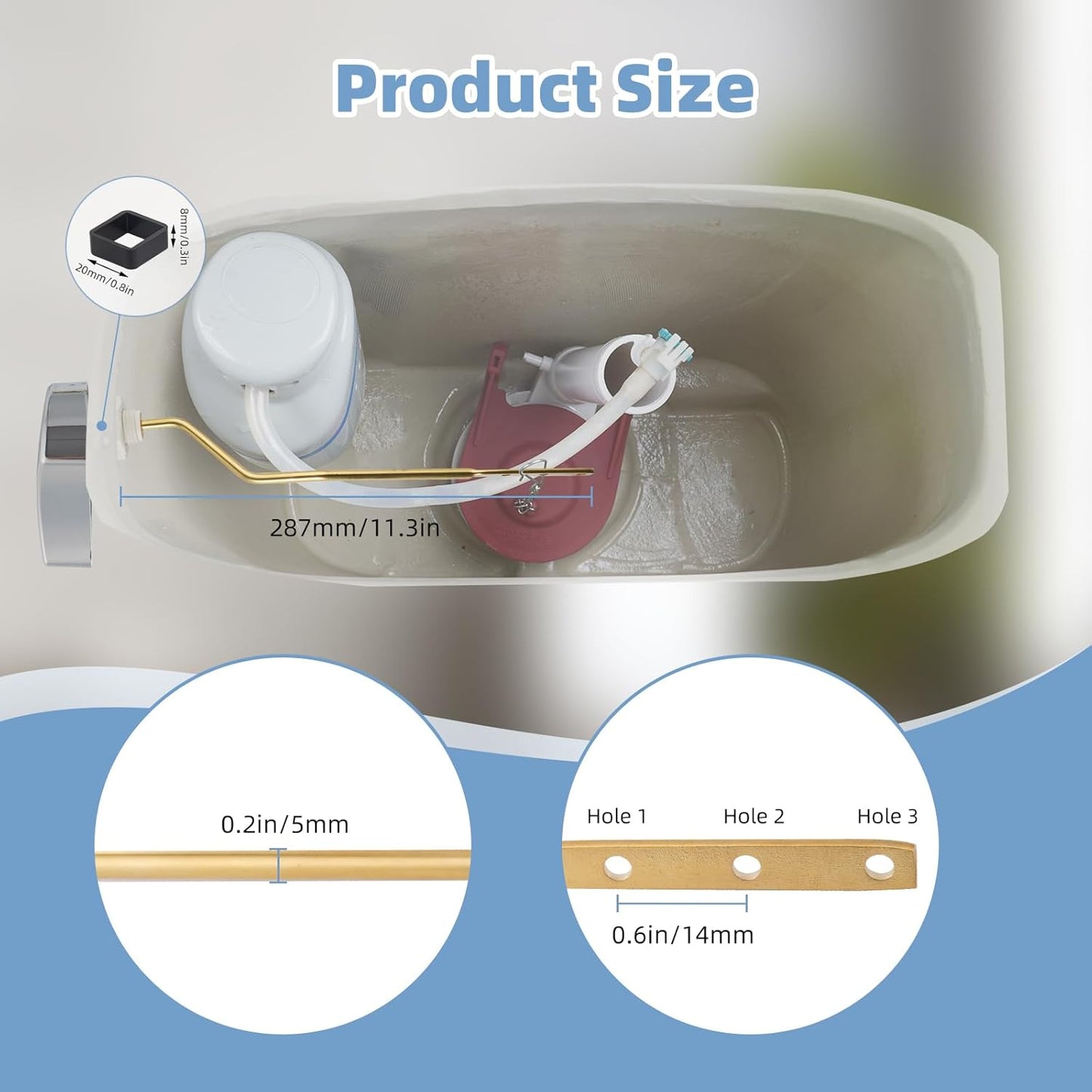 Large 3-Inch Toilet Flapper with Toilet Handle Replacement Compatible with TOTO THU068#CP Trip Lvr