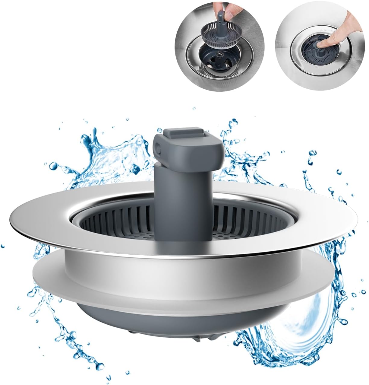 Upgraded 3 in 1 Bathroom and Kitchen Sink Drain Strainer