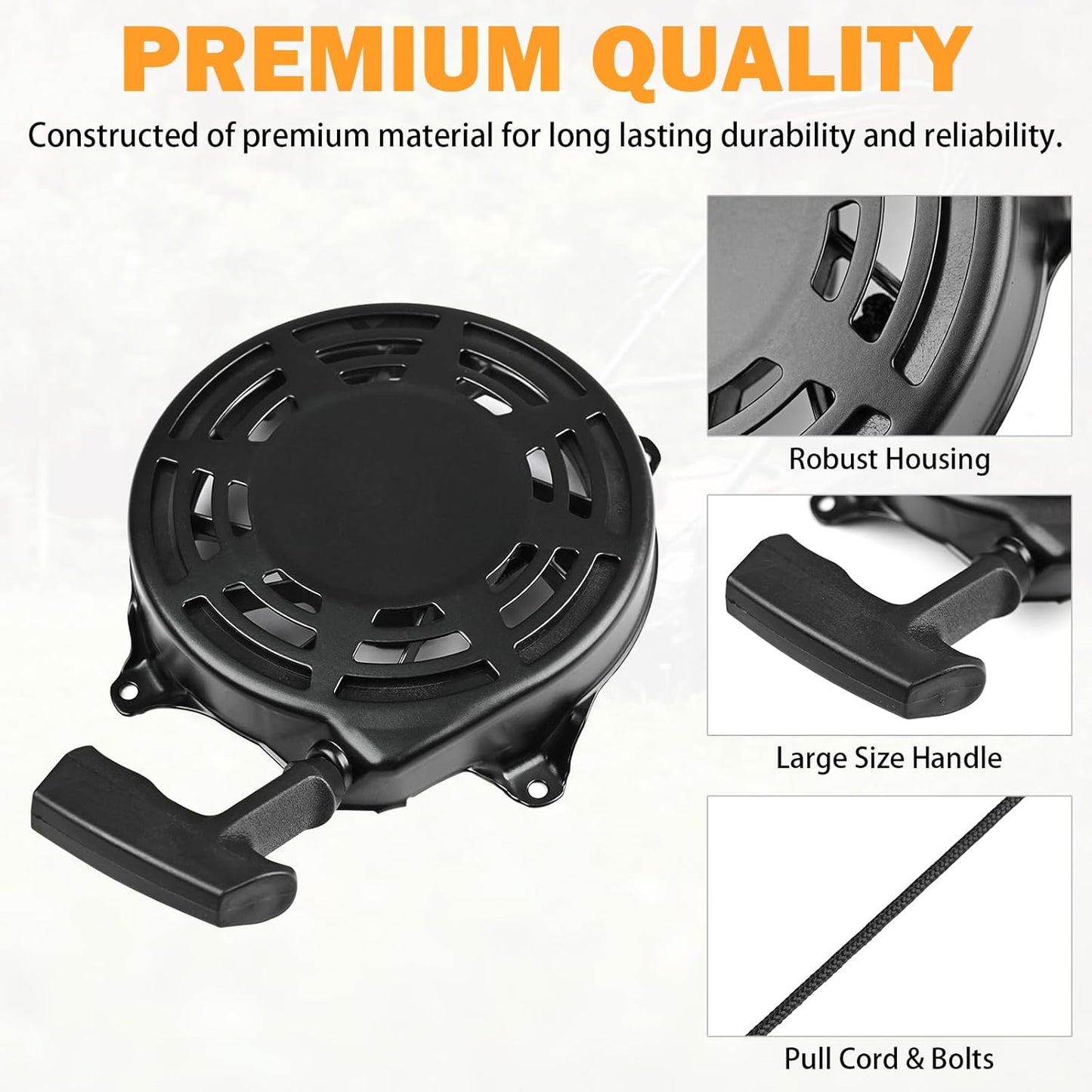 497680 Briggs and Stratton Rewind Starter Pull Start Assembly Compatible with Briggs & Stratton 6.75 Craftsman Toro Troy-Bilt Tb210 TB230 Lawn Mower Recoil Starter Replace Oregon 31-068, Rotary 12368