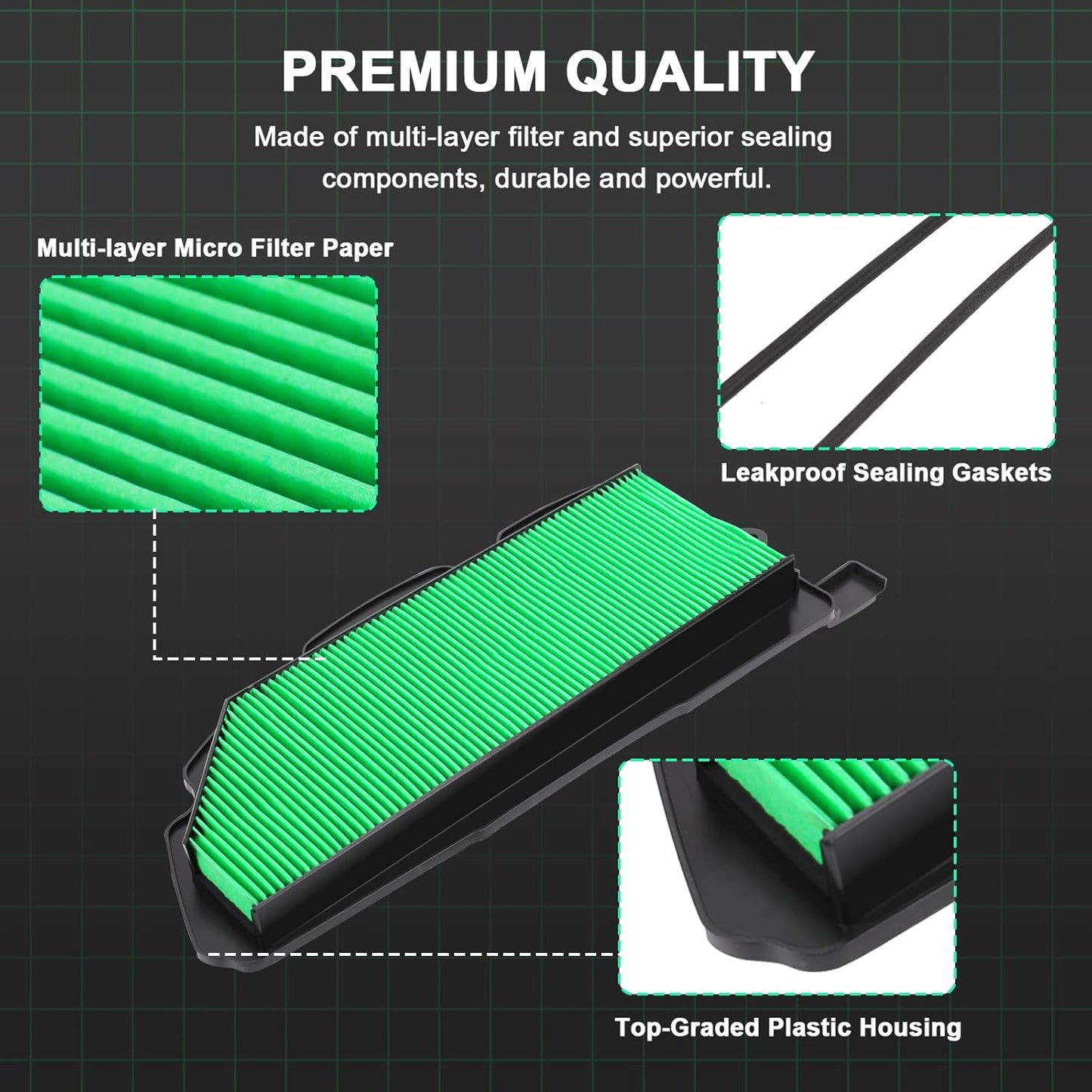 17215-HL4-A02 Honda Pioneer 1000 1000-5 Air Filter Replacement for 2016-2021 Air Cleaner Filteration Parts