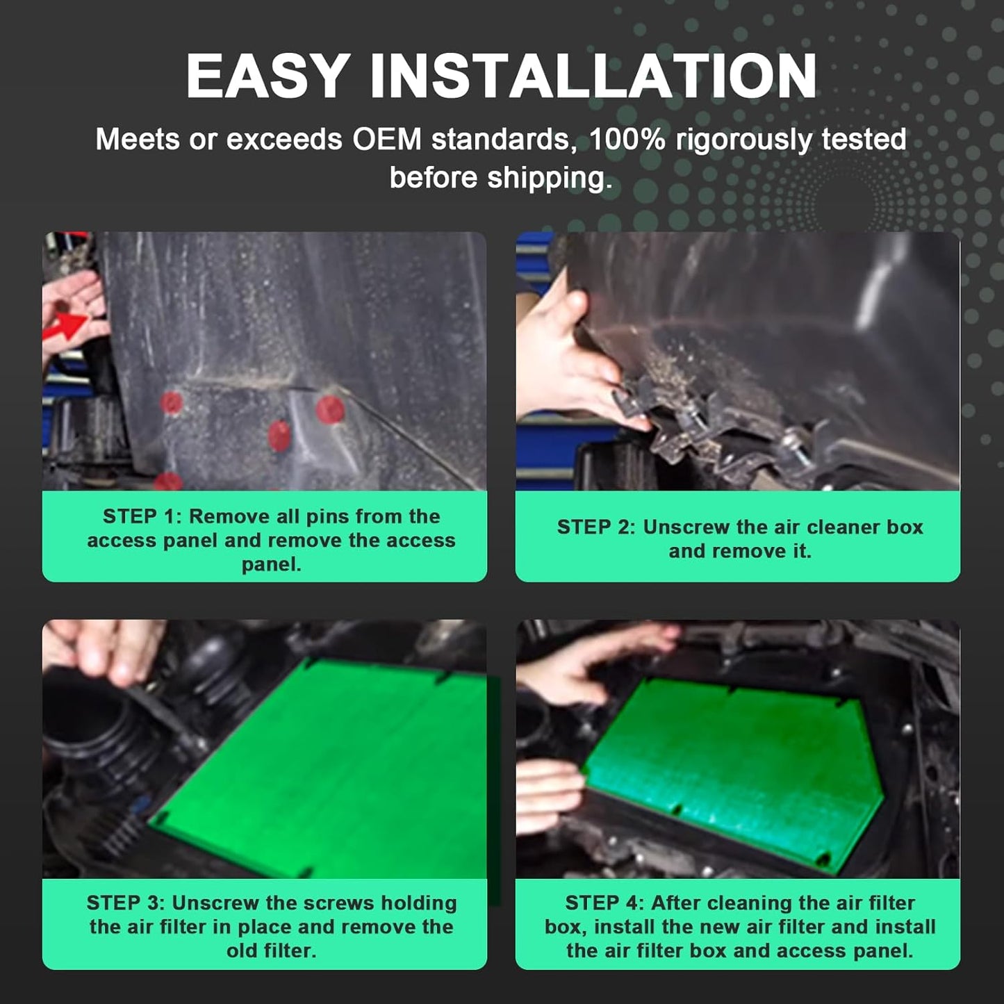 17215-HL4-A02 Honda Pioneer 1000 1000-5 Air Filter Replacement for 2016-2021 Air Cleaner Filteration Parts