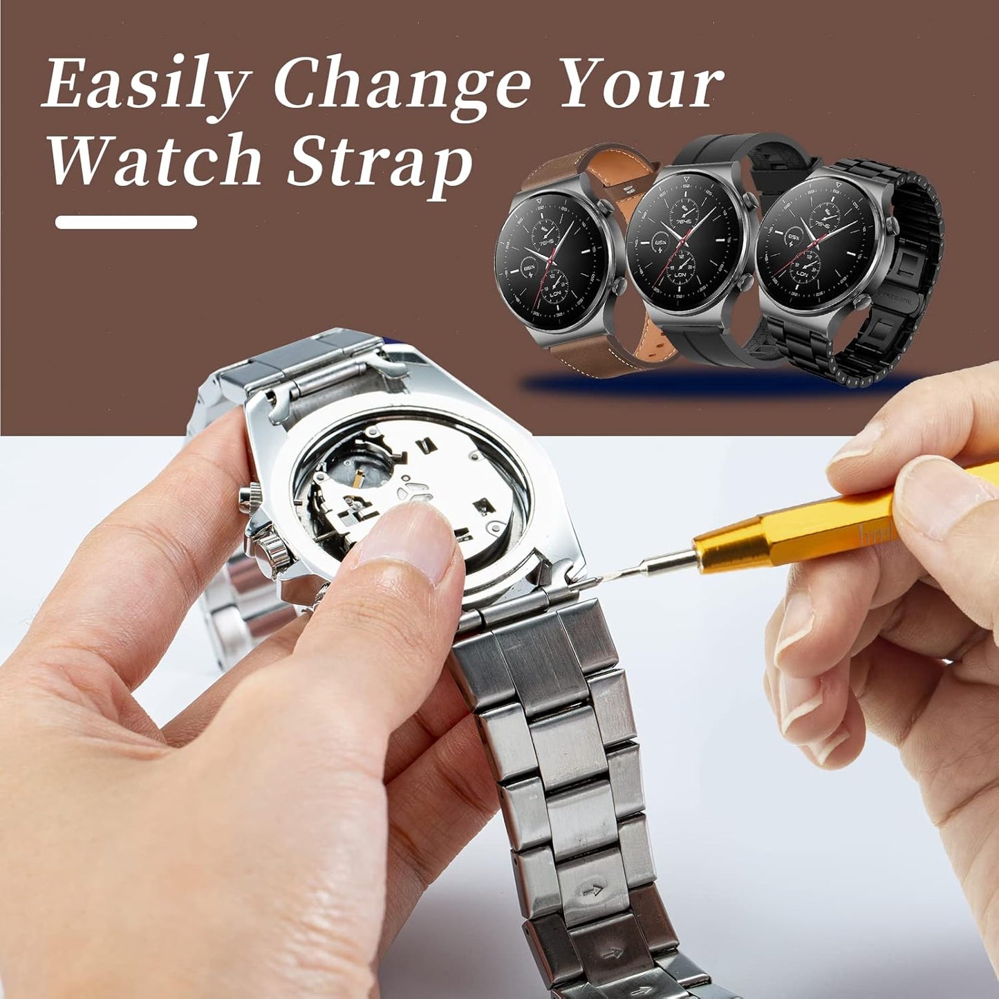 Watch Repair Kit with Black and Brown Bag