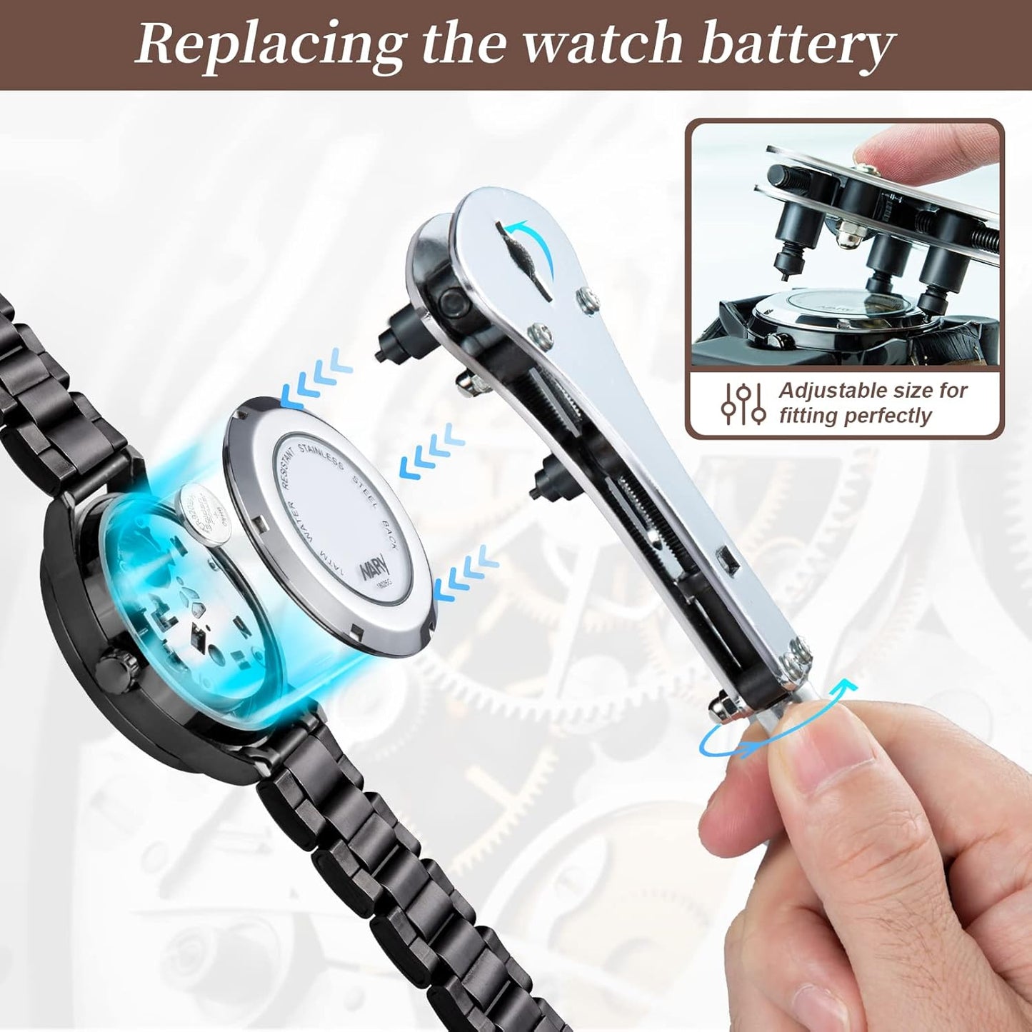 Watch Repair Kit with Black and Brown Bag