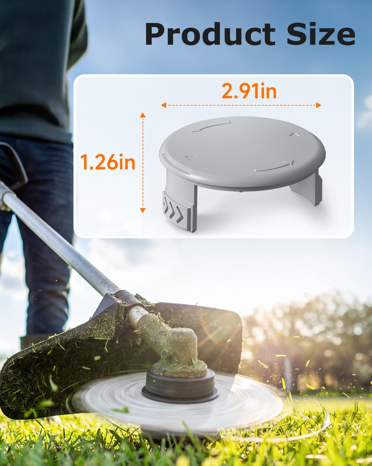 17 PCS Weed Wacker String and 4 Pack AC14HCA Replacement Spool Cap Compatible with Ryobi One Plus+ AC80RL3