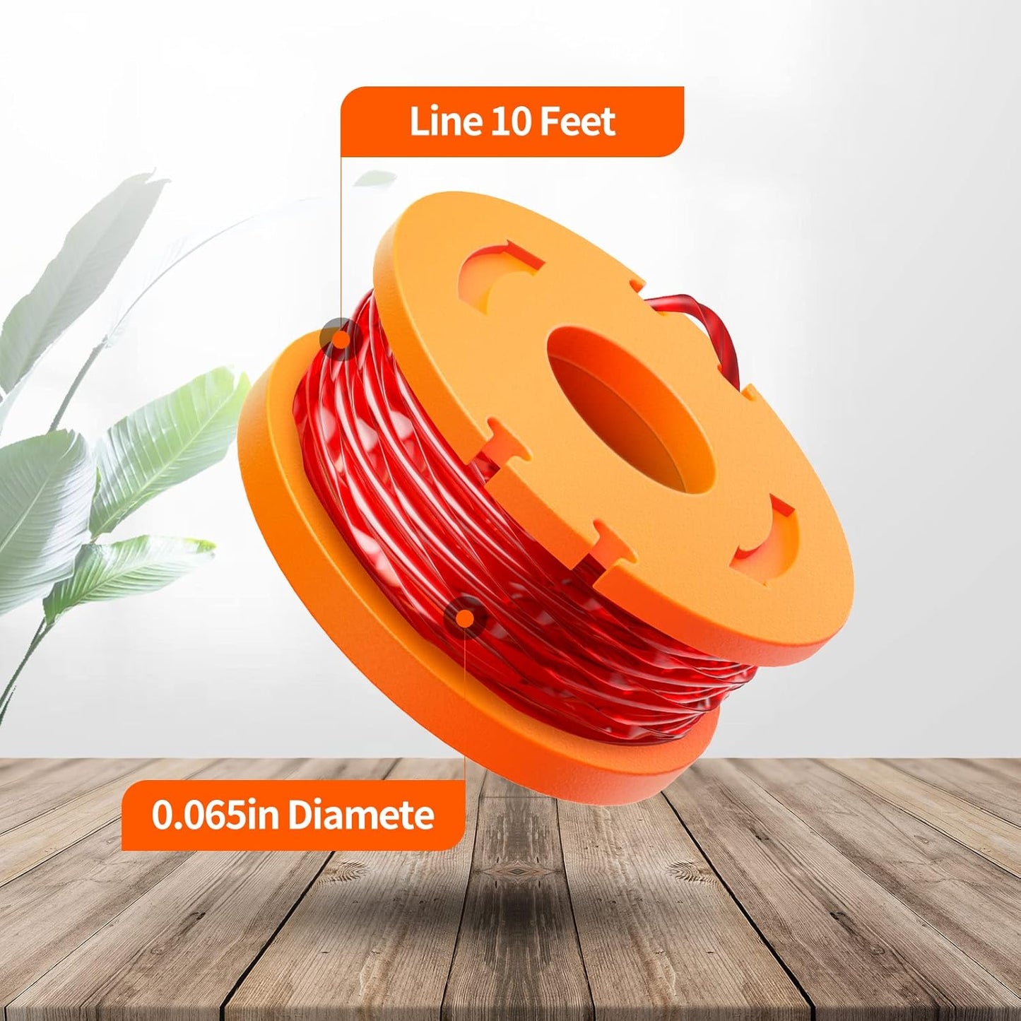 13 Pack WA0010 Trimmer Line Compatible with Worx Weed Eater, 0.065" Autofeed Replacement Trimmer Spool for Worx String Trimmer(8 Line Spools + 5 Caps)