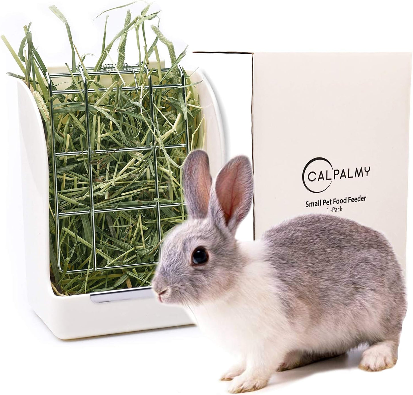 Hay Feeder for Rabbits, Guinea Pigs, and Chinchillas - Minimize Waste and Mess with 5.5" x 3.5" x 7.4" Hanging Alfalfa and Timothy Hay Dispenser
