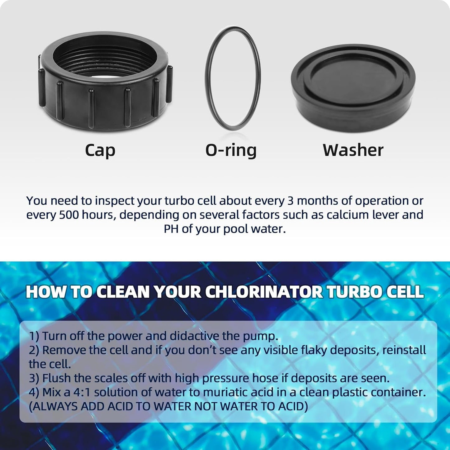 Chlorinator Lid Cover and 520670 The Exact Acid Washing Kit Replacement