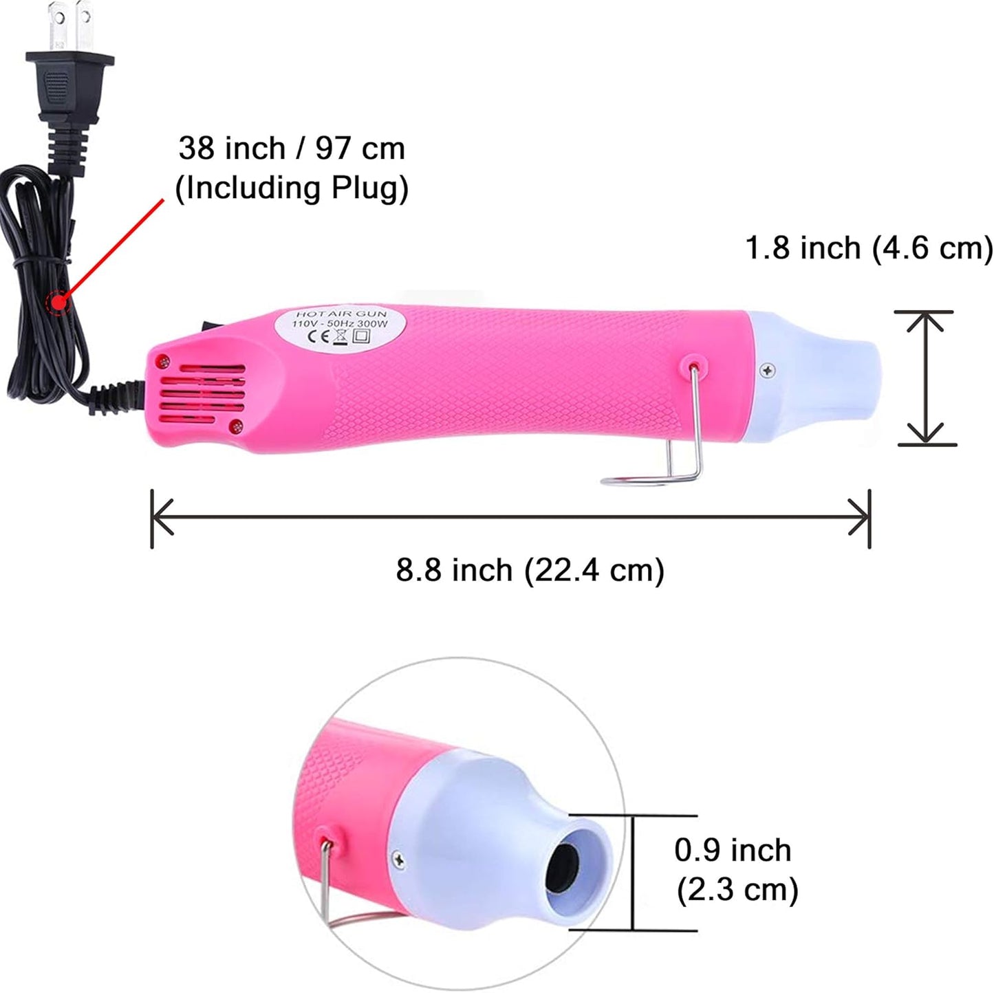 Pink Heat Gun for Crafts and (24-Pack) Easter Eggs Life-Size Wooden Egg for Painting