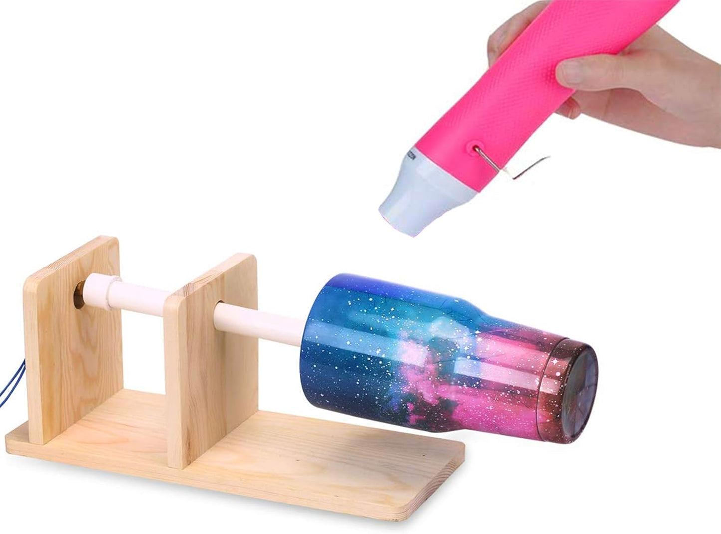 Pink Heat Gun for Crafts and (24-Pack) Easter Eggs Life-Size Wooden Egg for Painting