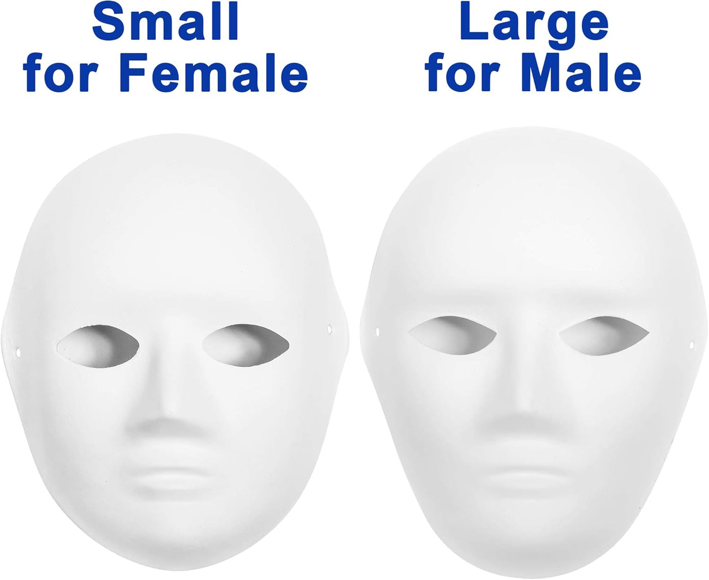14-Pack Paper Mache Masks (2 Sizes) & 16-Pack Cat Mask White Blank for Party, Cosplay, Artistic Projects, Theater, Halloween, Masquerade Parties, Classroom Art