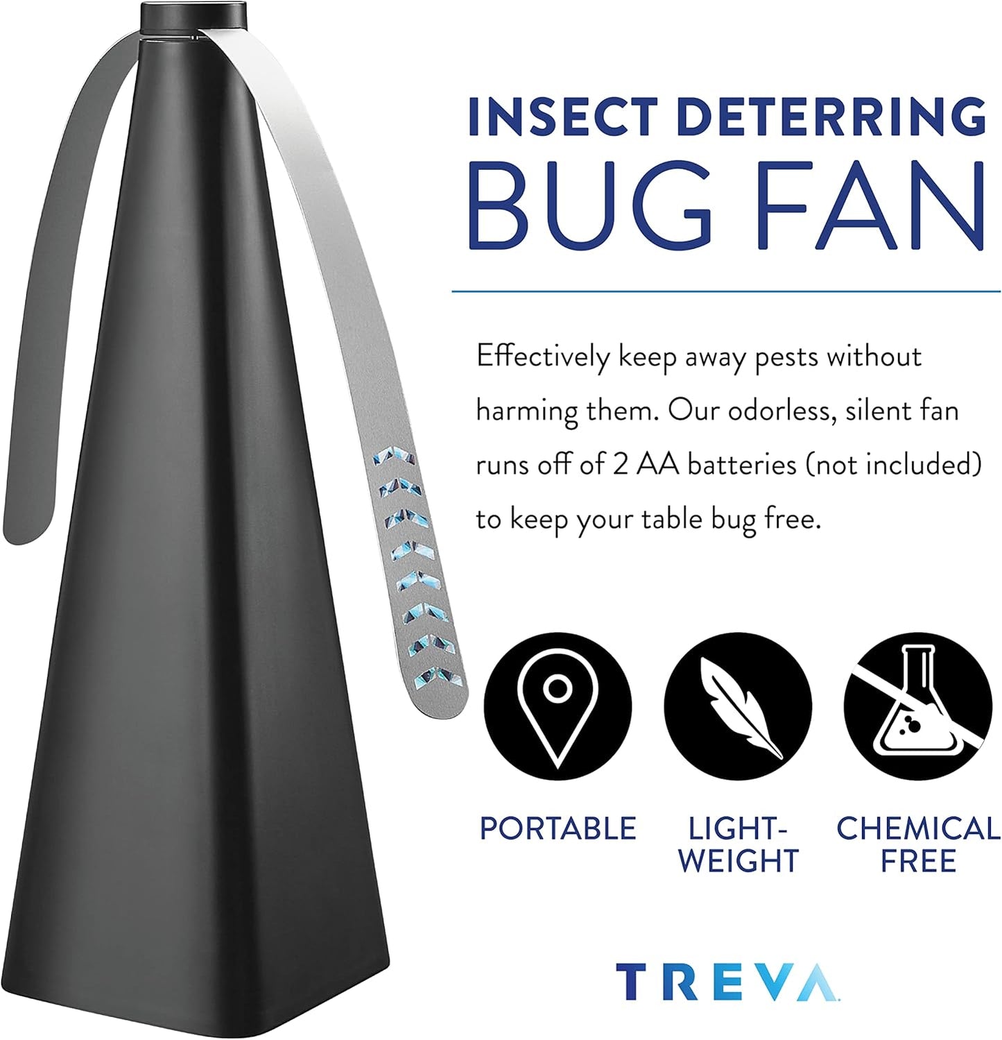 Bug Fan Fly Deterrent with Holographic Blades to Clear Bugs, Mosquitoes, and Flies, Battery Powered Fly Fan 4 Pack
