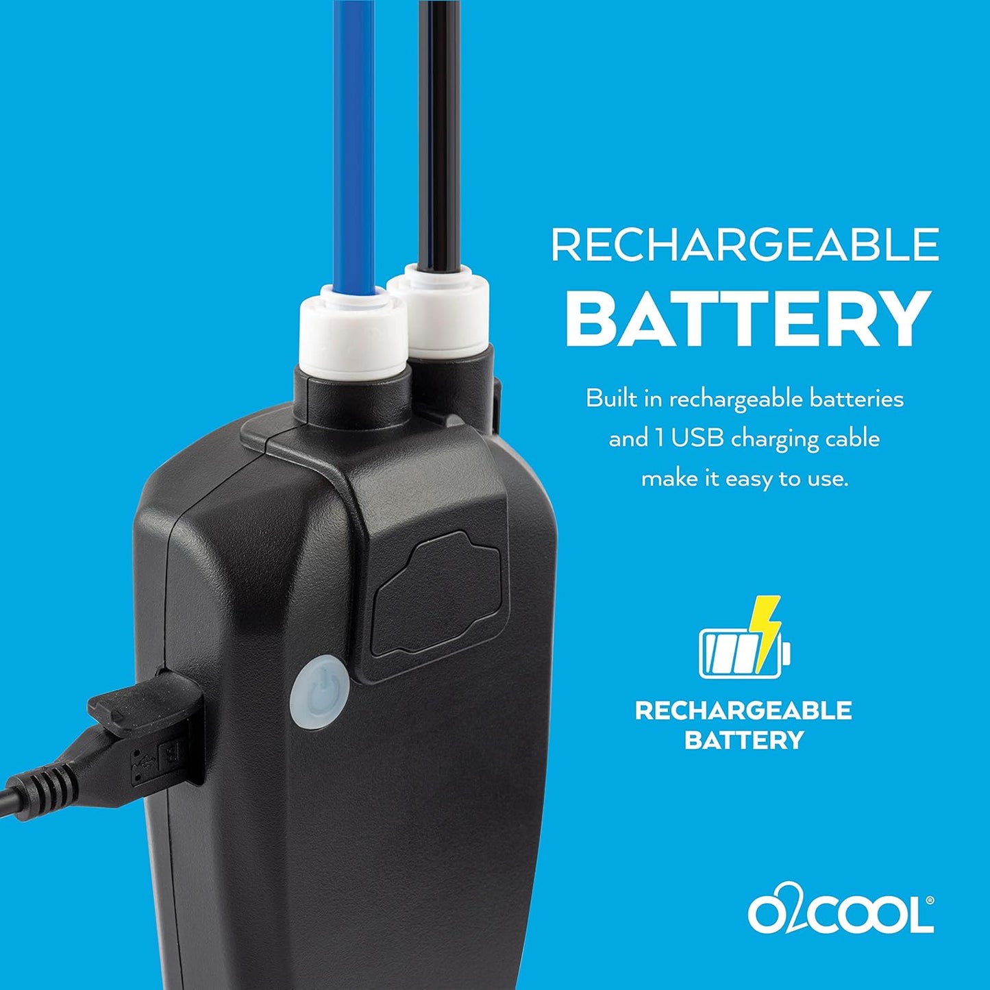 Rechargeable Outdoor Misting Rope, Up to 25 FT + 6 Mister Nozzles, NO Water Hose or Power Source Needed, Misters for Outside Patio or Misters for Reptiles Water Mister