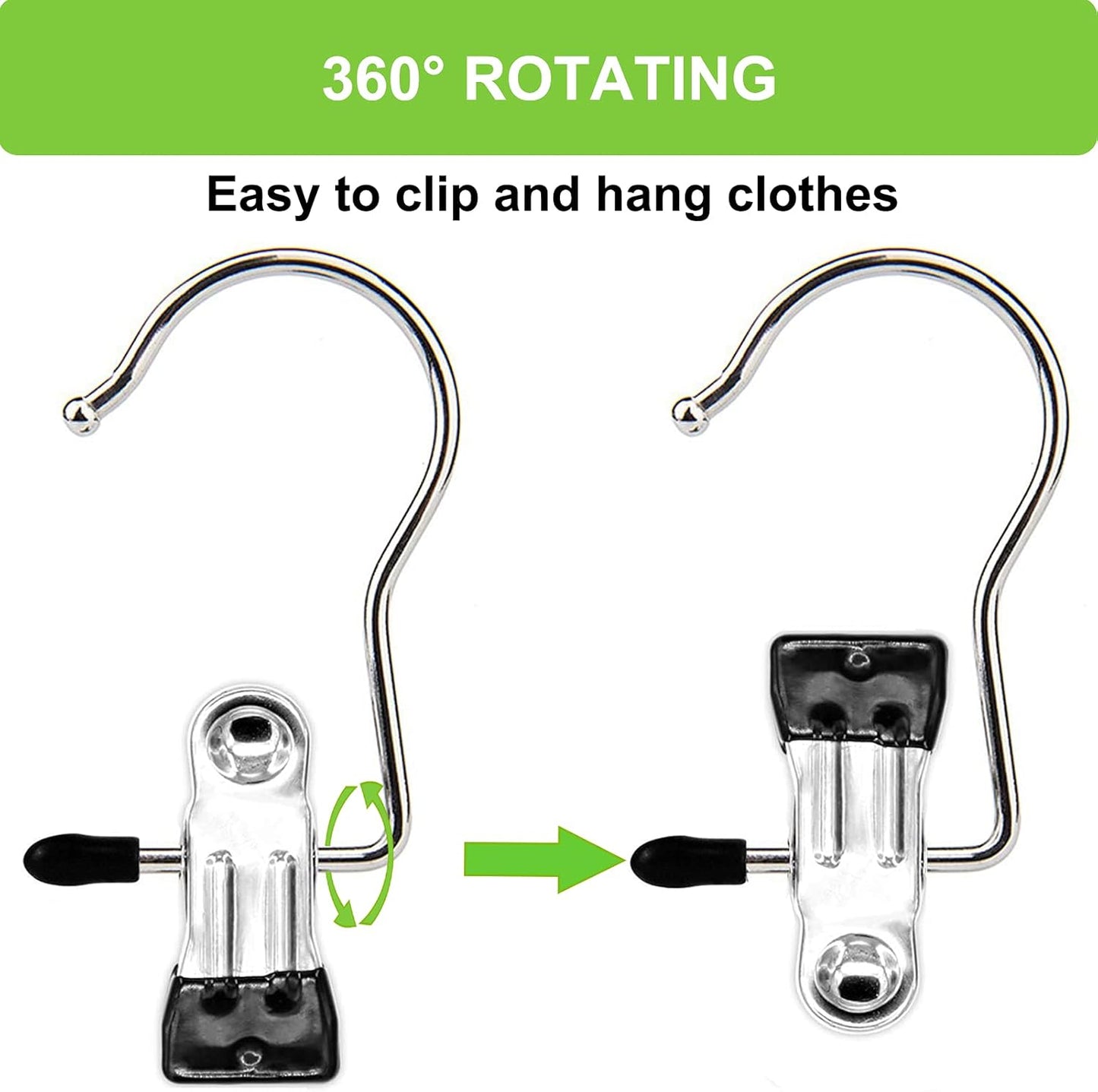 Laundry Hooks Hanging Clips Clothes Pins Closet Hanger Organizer + 2 Pack Carpenter Pencils Mechanical Pencils with 12 Refills