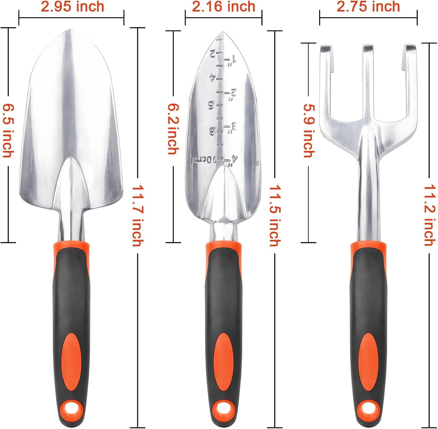Garden Tools Set, 3 Pack Heavy Duty Gardening Tools Set + Garden Tools Set, 8 Piece Gardening Tools Set with Non Slip Ergonomic Handle
