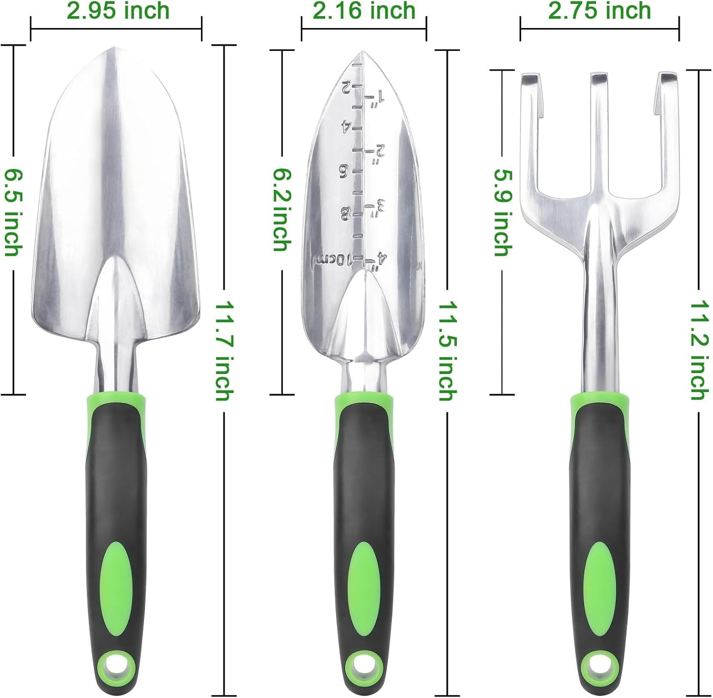 Garden Tools Set, 3 Pack Heavy Duty Gardening Tools Set + Garden Tools Set, 8 Piece Gardening Tools Set with Non Slip Ergonomic Handle