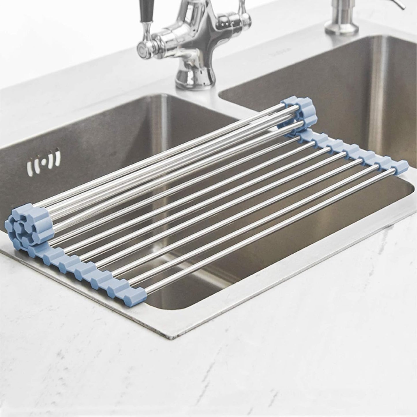 Over The Sink Dish Drying Rack, Roll Up Dish Drying Rack Kitchen Dish Rack + Upgraded Watt Meter, Watt Usage Meter Plug Home Energy Monitor Consumption