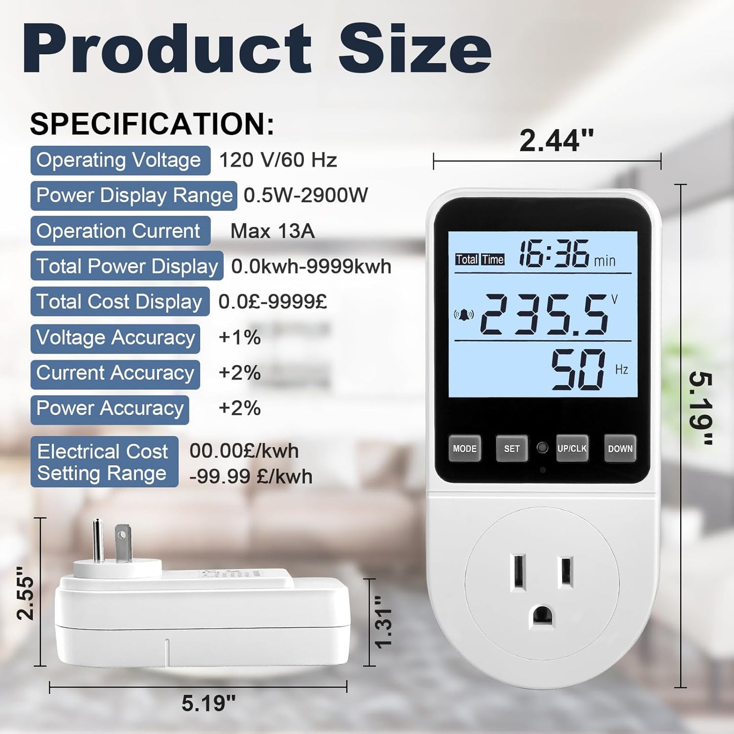 Over The Sink Dish Drying Rack, Roll Up Dish Drying Rack Kitchen Dish Rack + Upgraded Watt Meter, Watt Usage Meter Plug Home Energy Monitor Consumption