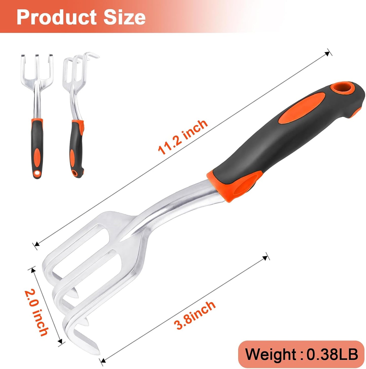 Garden Tools Set, 3 Pack Heavy Duty Gardening Tools Set Include Garden Shovel + Hand Rake Garden Tool, Heavy Duty Hand Cultivators for Gardening