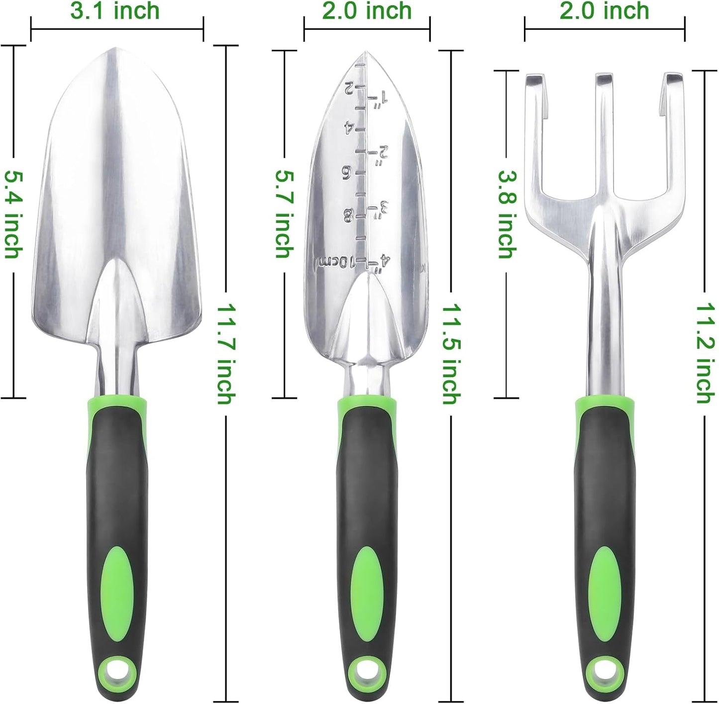 Garden Tools Set, 3 Pack Heavy Duty Gardening Tools Set Include Garden Shovel + Garden Tool Set, 2 Pack Heavy Duty Gardening Tools Set