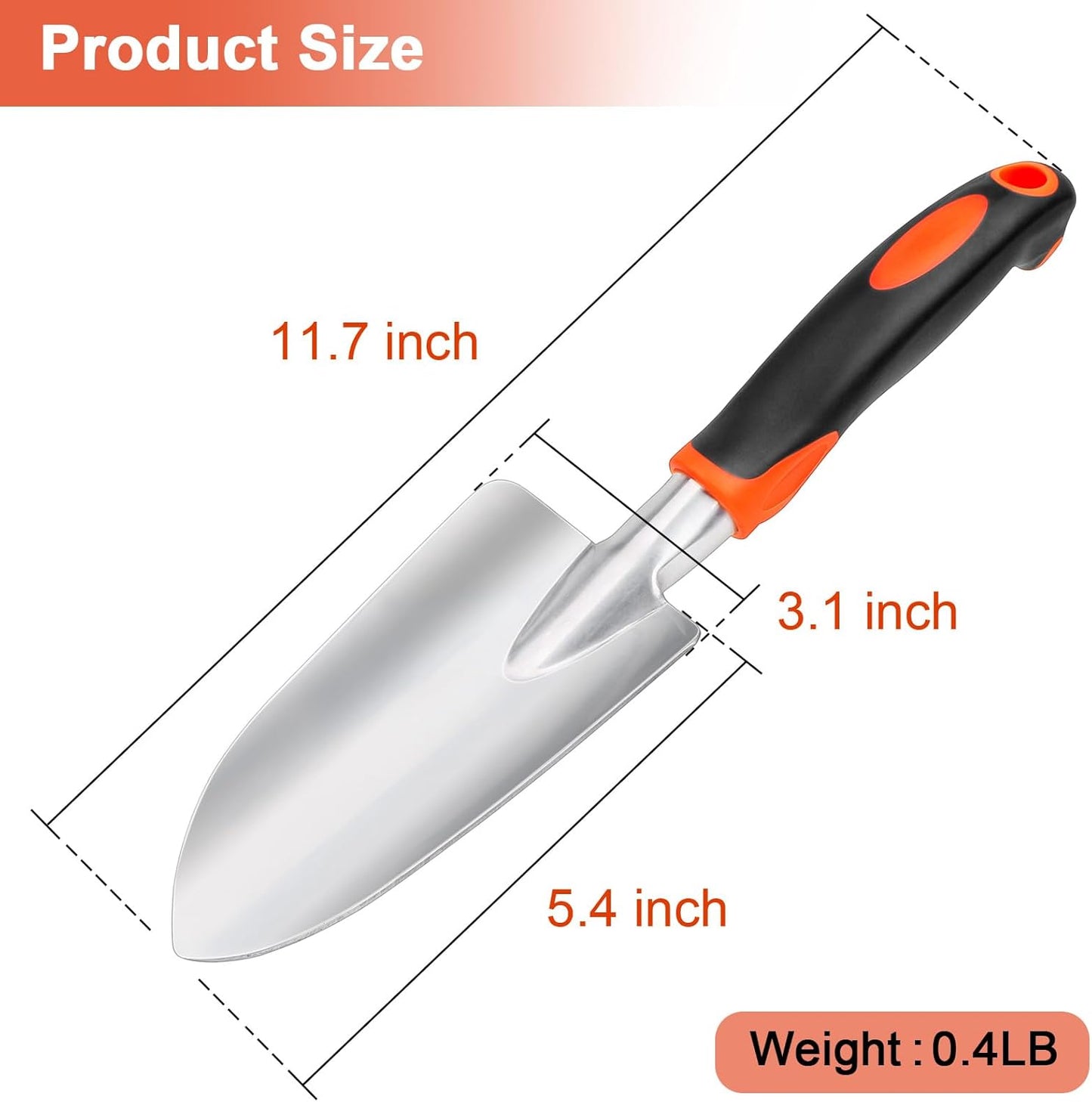 Garden Shovel Garden Hand Trowel, Heavy Duty Hand Shovel with Ergonomic Handle Garden Shovel Trowel + Garden Tool Set, 2 Pack Heavy Duty Gardening Tools Set