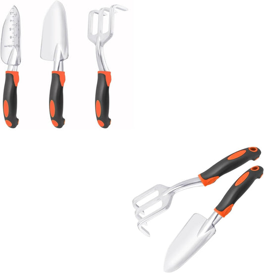 Garden Tools Set, 3 Pack Heavy Duty Gardening Tools Set + Garden Tool Set, 2 Pack Heavy Duty Gardening Tools Set