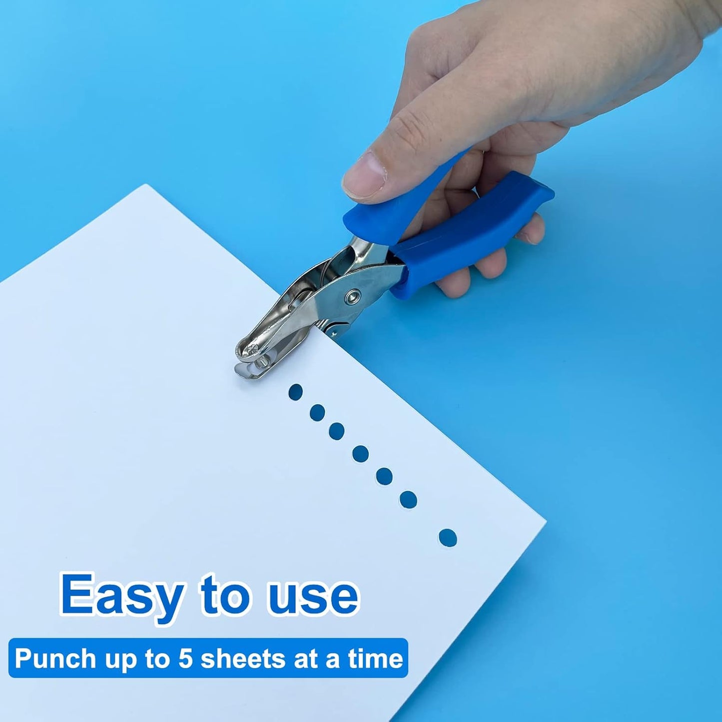 Single Hole Punch 1/4” Paper Hole Puncher for Crafts, One Hole Punch with Blue Soft Grip Handle+Aluminum Alloy Lawn and Garden Hand Tools for Planting