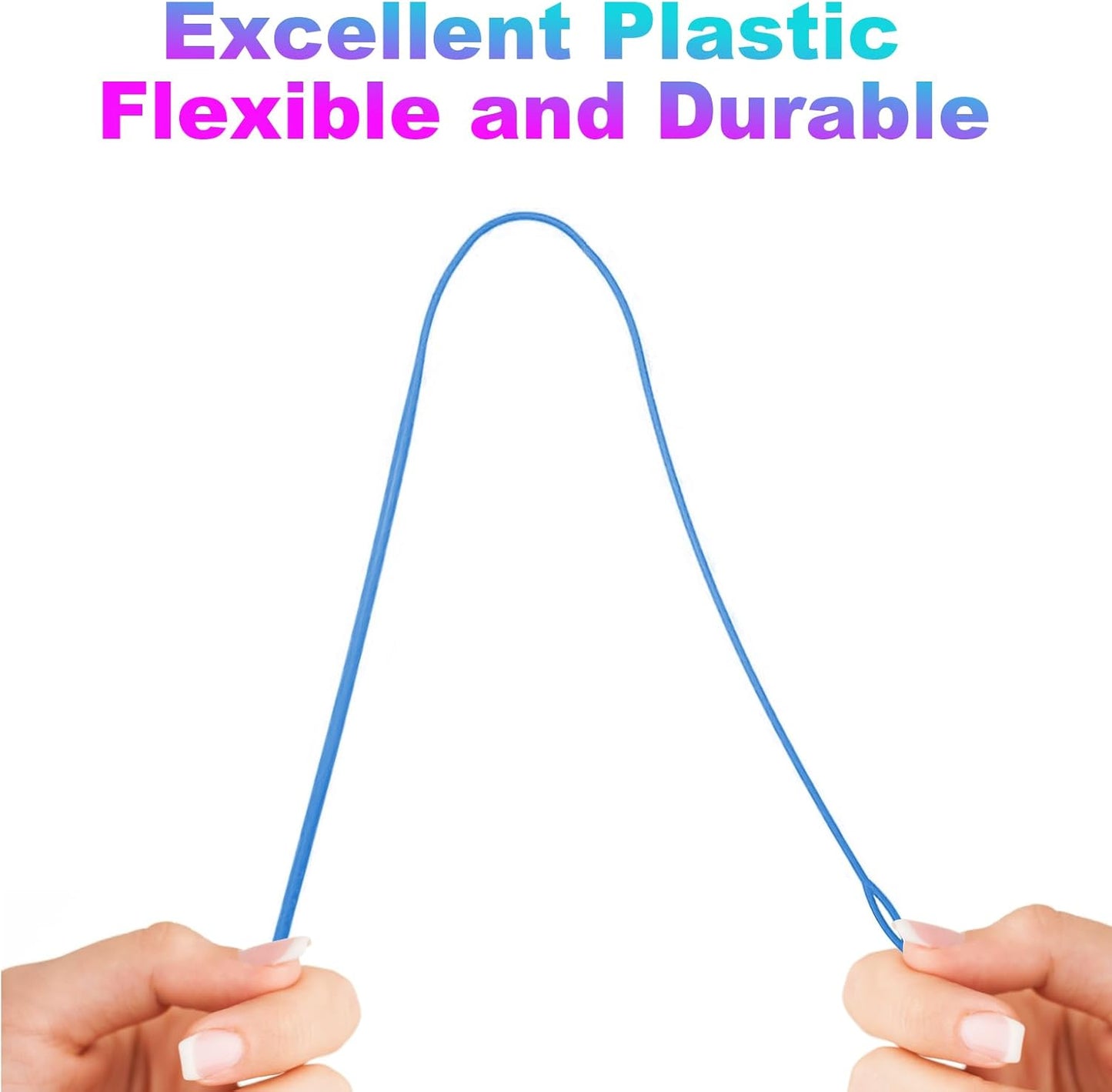 2 Pcs Plastic Flexible Drawstring Threader,58.2cm/23in Hoodie String Threader Drawstring Replacement Quick & Easy Drawstring Threader Tool for Sweatpants,Jackets,Swim Trunks,Shorts(Blue)