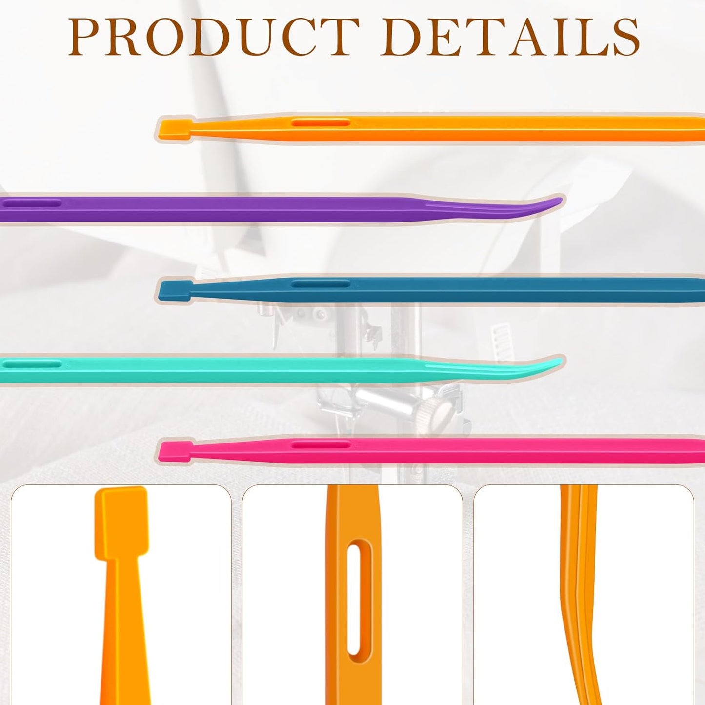Drawstring Threader Tool,5Pcs Purple Thang Sewing Tool with Storage Bag Plastic Sewing Stiletto Tool Rope Threader Multifunctional Sewing Accessories for Craft Quilting Supplies