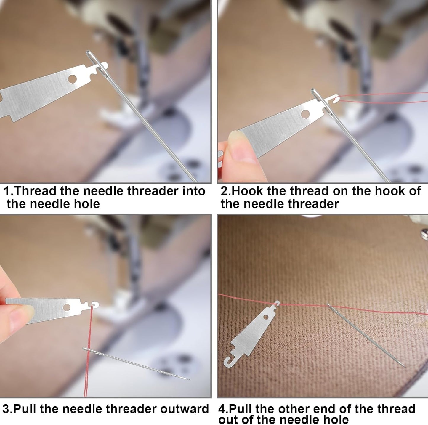 100 Pcs Stainless Steel Needle Threaders,Needle Threader for Hand Sewing Needle Threader Tool for Small and Large Eye Needle Sewing Needle Threader for Cross Stitch Embroidery Craft Knitting