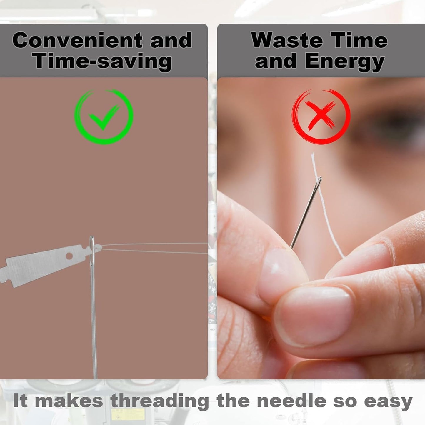 100 Pcs Stainless Steel Needle Threaders,Needle Threader for Hand Sewing Needle Threader Tool for Small and Large Eye Needle Sewing Needle Threader for Cross Stitch Embroidery Craft Knitting
