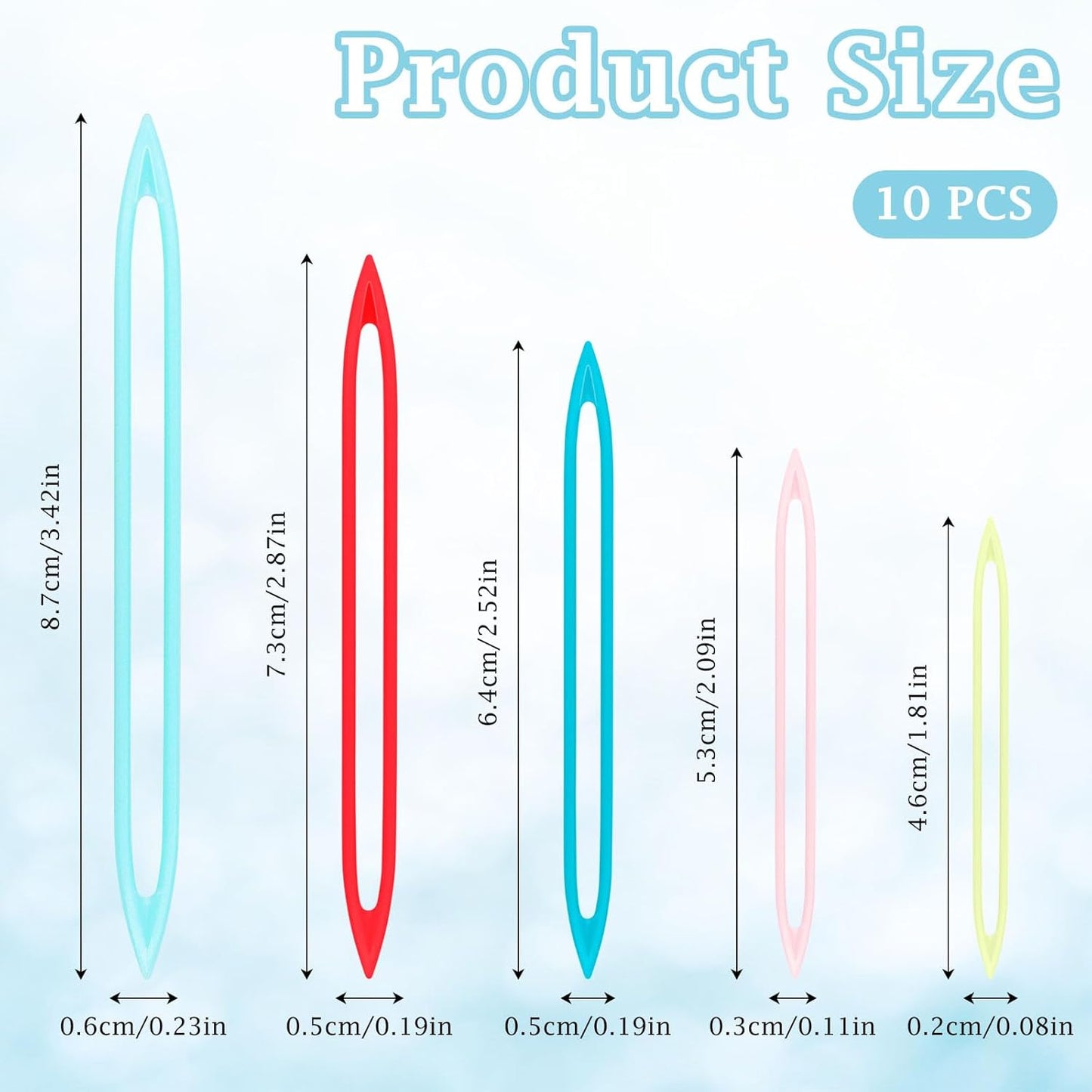 10 Pcs Large Eye Finishing Needles,Plastic Yarn Needles for Sewing Weaving in Ends Tapestry/Darning/Crochet Needle for Thick Bulky Yarn Sewing Knitting Weaving Supplies Accessories (Random Color)