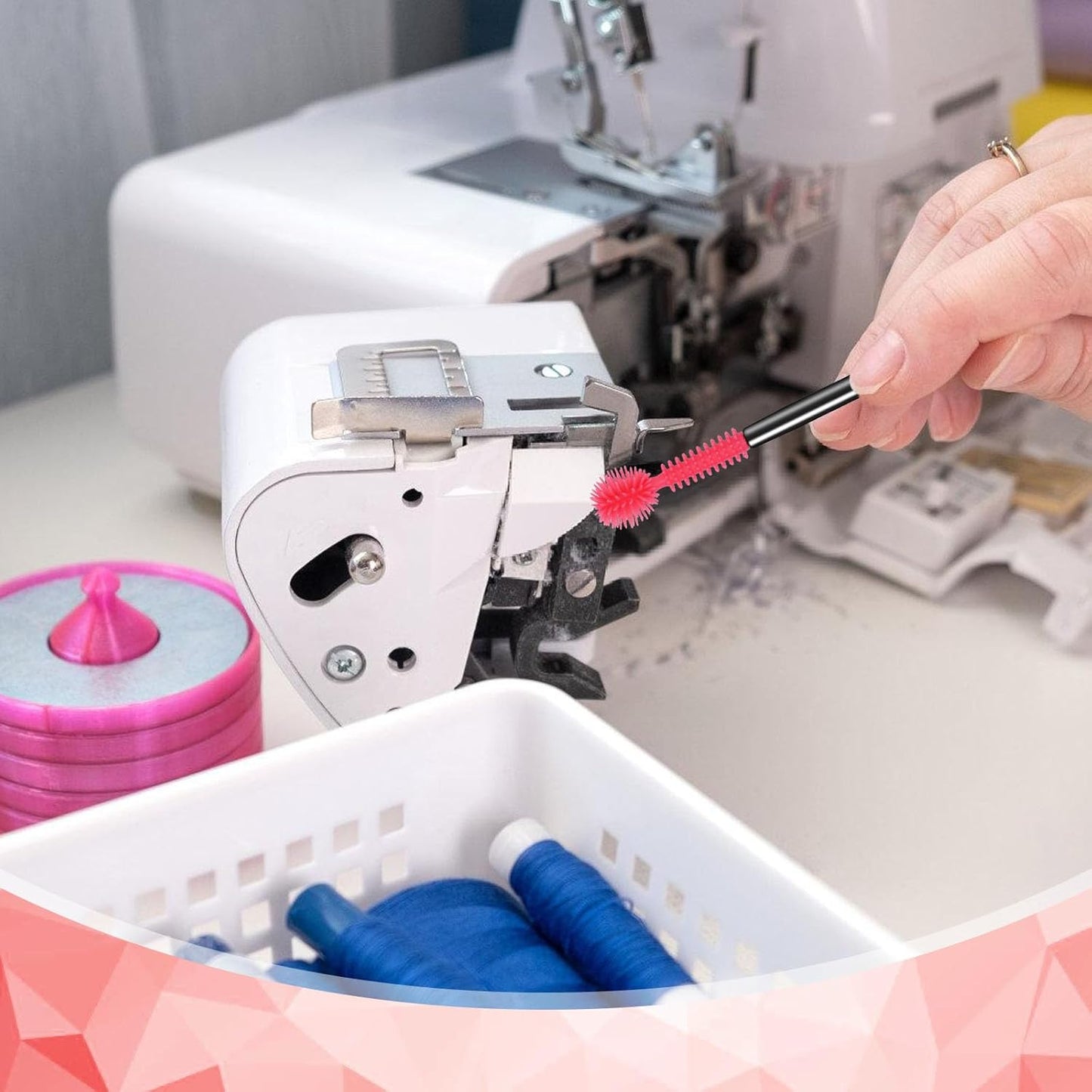 20Pcs Sewing Machine Cleaning Brushes,4 Different Type Reusable Silicone Long Handle Dense Bristles Cleaning Tools for Sewing Machine Internal and Spool Area Machine Parts/Crevice/Dust Clean