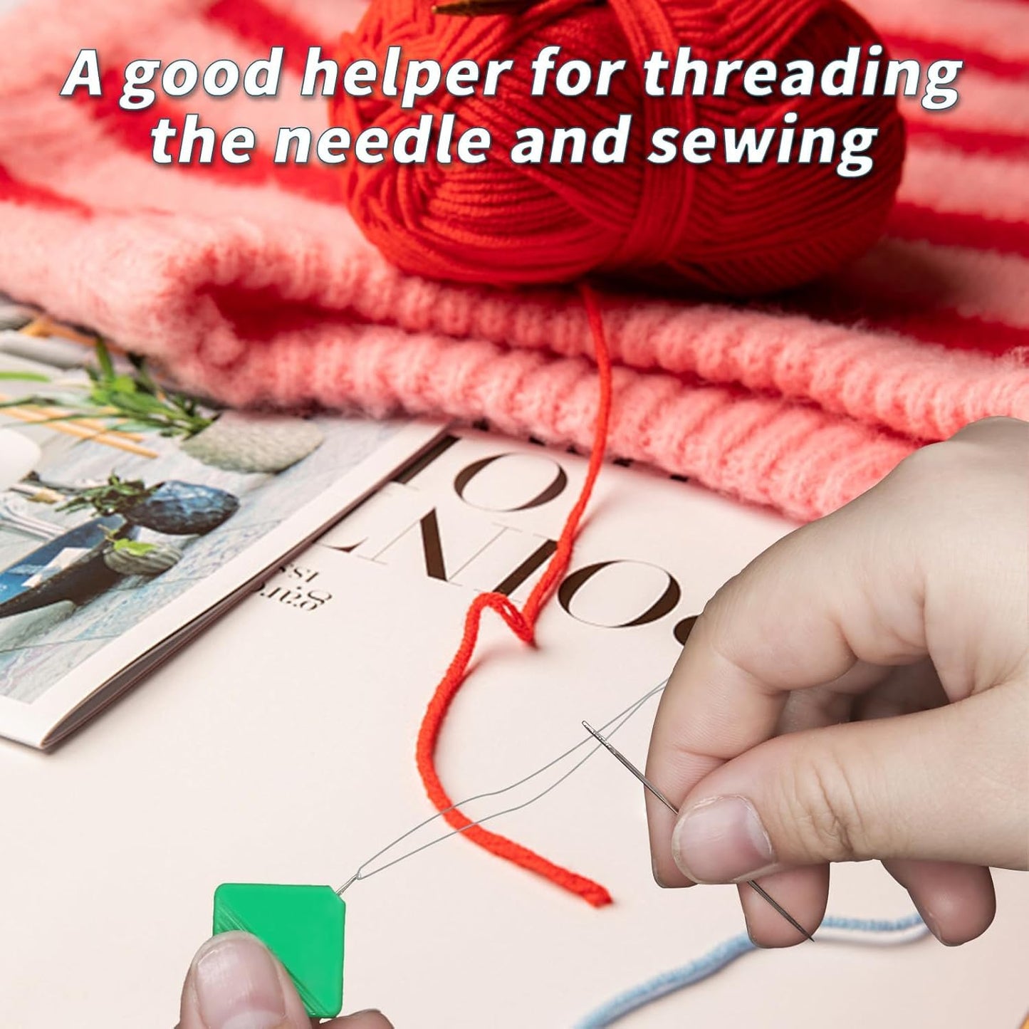 5 Pcs Needle Threaders,Cute Design Squre Sewing Needle Threader for Hand Machine Sewing Plastic Simple Needle Threader Tool for Small Eye Needle Easy Threader for Embroidery,Cross-Stitch,Craft