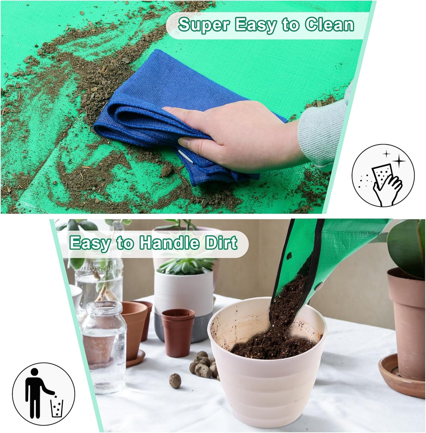 HOOSUN Repotting Mat for Indoor Plants,Portable Foldable Transplanting Potting Soil Tray,39.5"X31.5" Gardening Tray Potting Plant Soil Planting Change Mat Gardenings Supplies,Gardening Gifts for Women