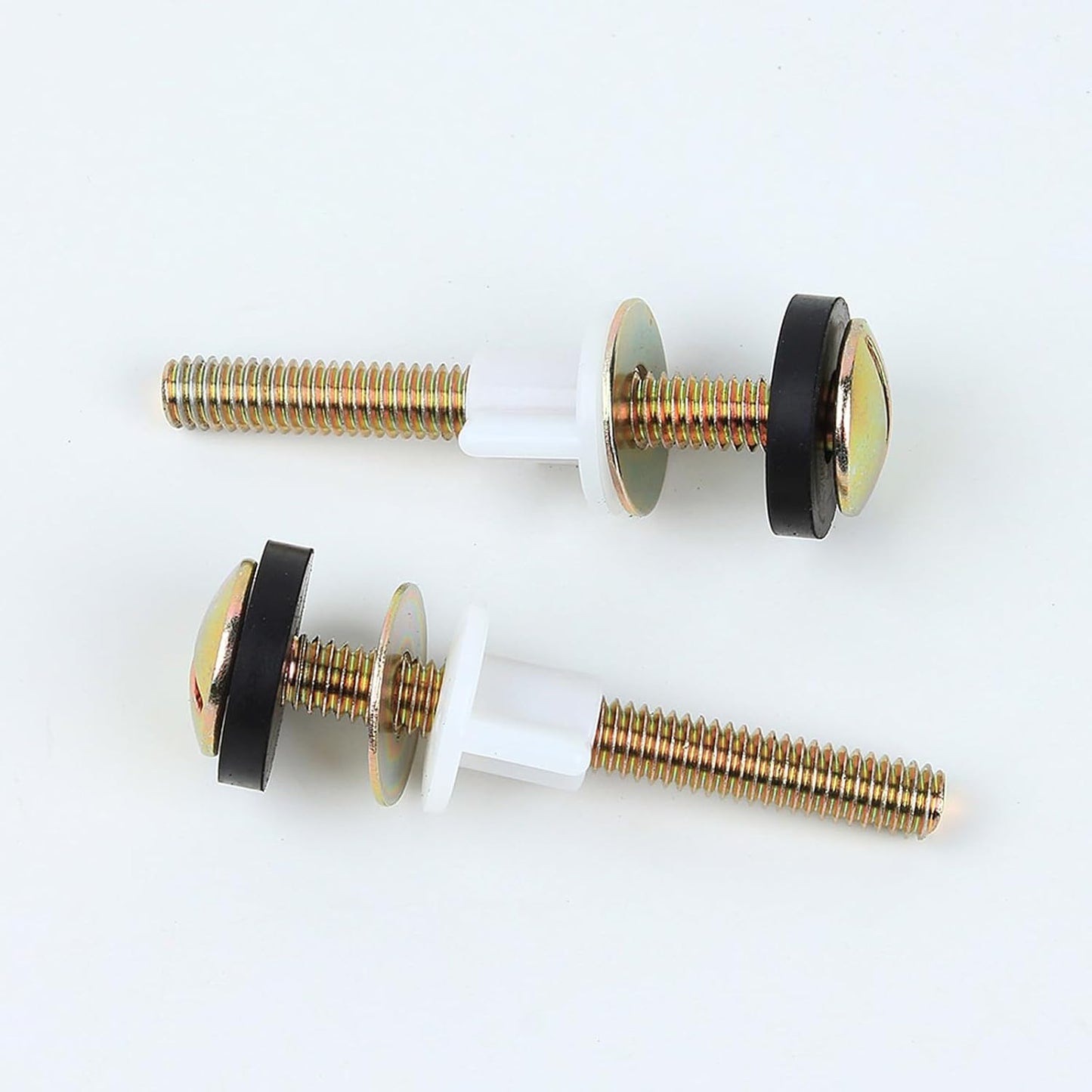 2 PCS Toilet Seat Screws Replacement Kit, Heavy Duty Toilet Seat Fastener with Plastic Nut and Metal and Rubber Washers, Universal Toilet Seat Bolt and Screw Set for Top Mount Toilet Seat Hinge