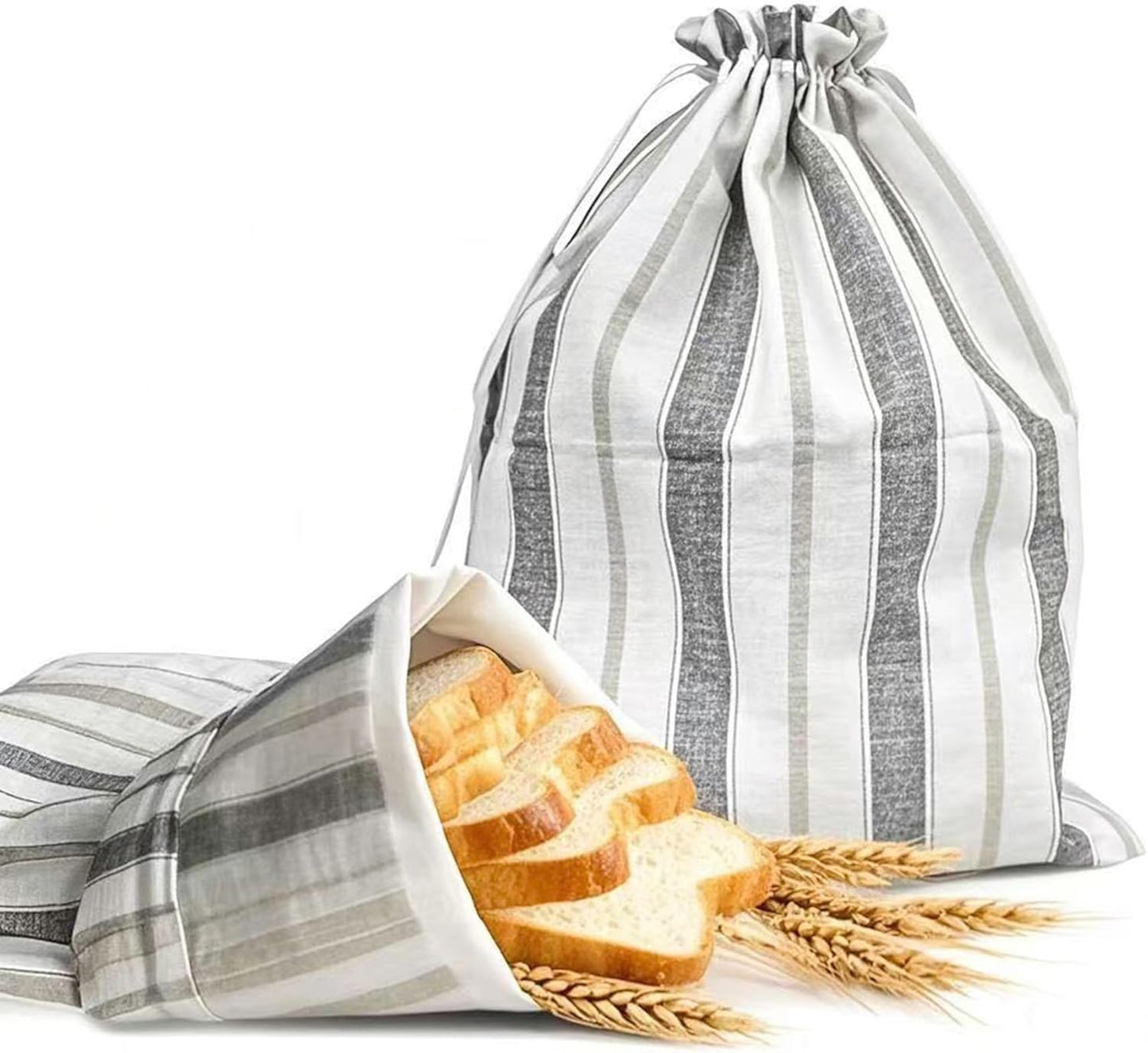 Premium Bread Bags for Homemade Loaves, XL Reusable Linen with Plastic Lining, Equipped with Convenient Drawstring for Ultimate Freshness, BPA-Free, Ideal for Sourdough & Artisan Breads, 1 PCS