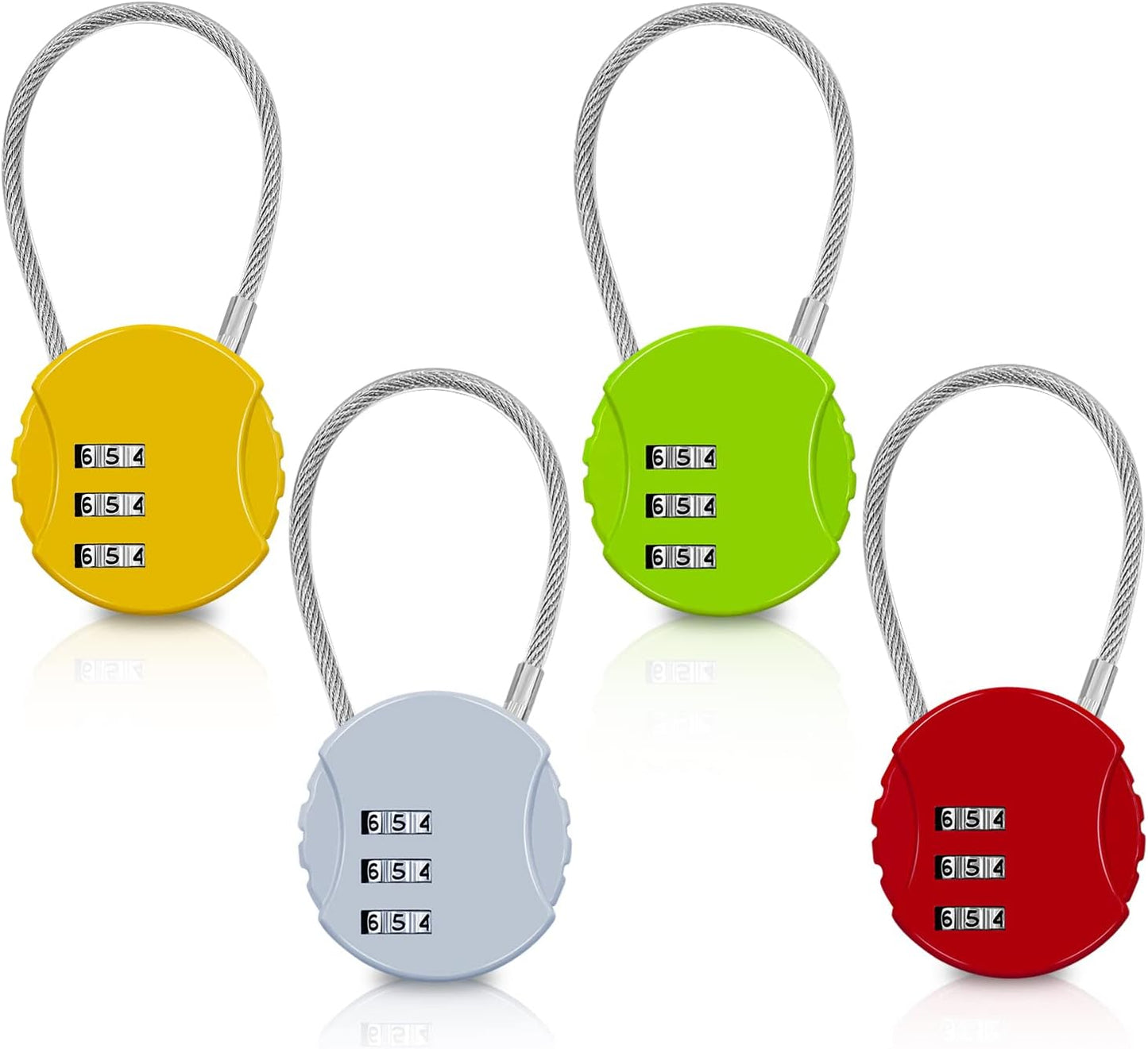 4 Pack Combination Padlock 3 Digit Luggage Lock Suitcase Lock, Outdoor Combination Lock Waterproof Small Lock for School, Gym Locker, Travel Bag (Multicolor)
