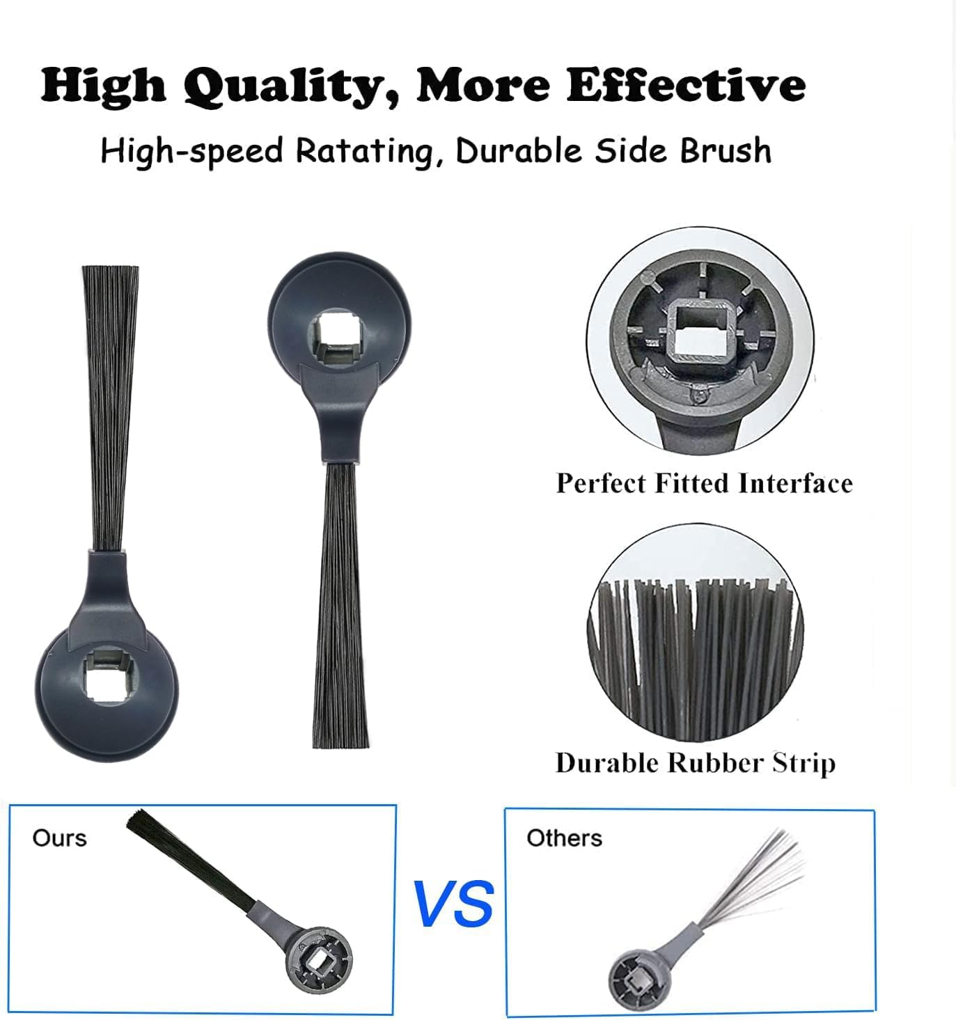 Replacement Side Brushes Compatible with Shark Vacuum Cleaner ION Robot IQ R101AE(RV1001AE), IQ R101(RV1001), RV1000 AV911S AV2501AE RV2502AE AI AV2501S, AV2501AE, RV2502AE, RV2520AOUS, AV2510AOUS