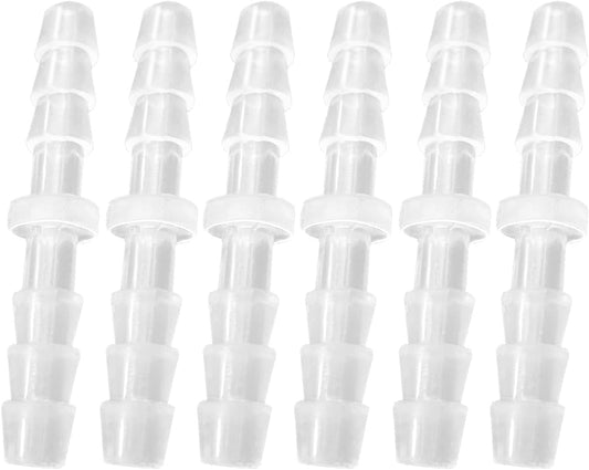 Plastic 3/16” hose ID Barb pipe connectors Joint Splicer Mender Adapter Union Boat Water Air Aquarium O2 Fuel (pack of 6)