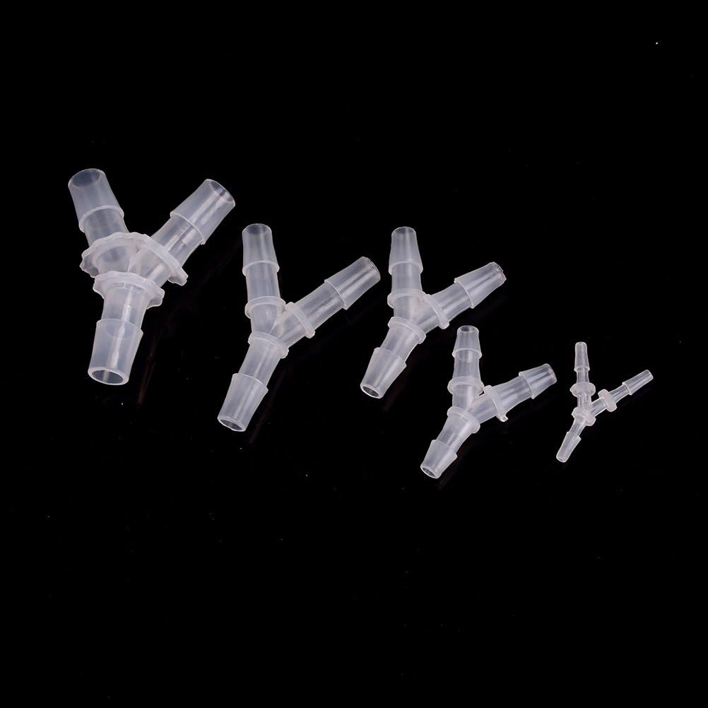 Plastic Barb Equal Y Tee 1/2" hose ID Polypropylene pipe connectors Plastic Joint Splicer Mender Adapter Union Boat Water Air Aquarium O2 Fuel (pack of 5)