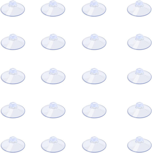 20 Packs Suction Cups 0.8 Inch Clear Sucker Pads Without Hook for Glass Home Organization Decoration