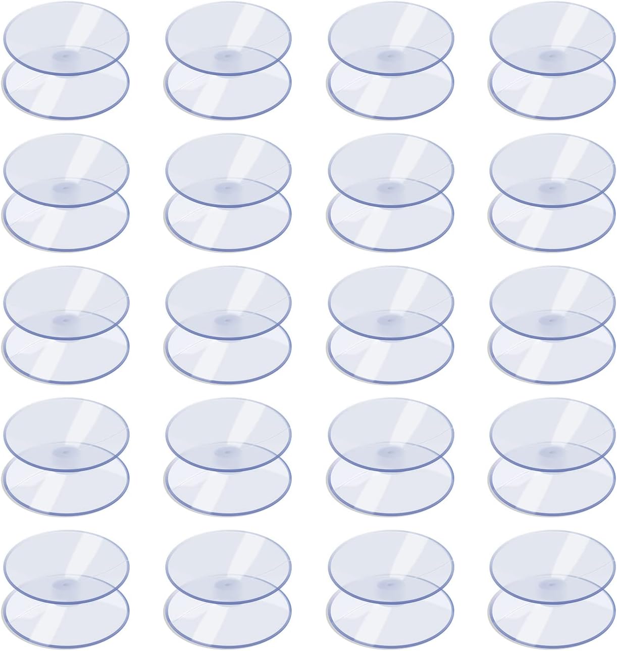 20 Pack 0.8 Inch Double Sided Suction Cups for Glass Table Top Home Organization